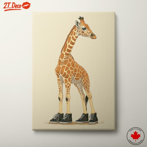 Whimsical Giraffe Wearing Sneakers