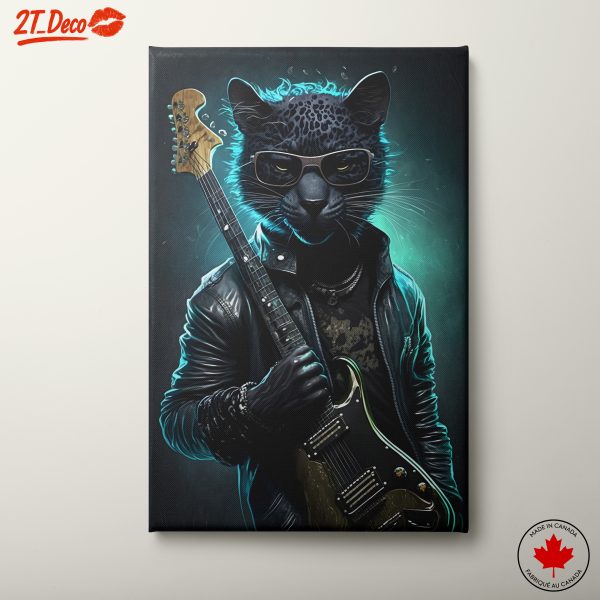 Cool Leopard Playing Guitar Artwork