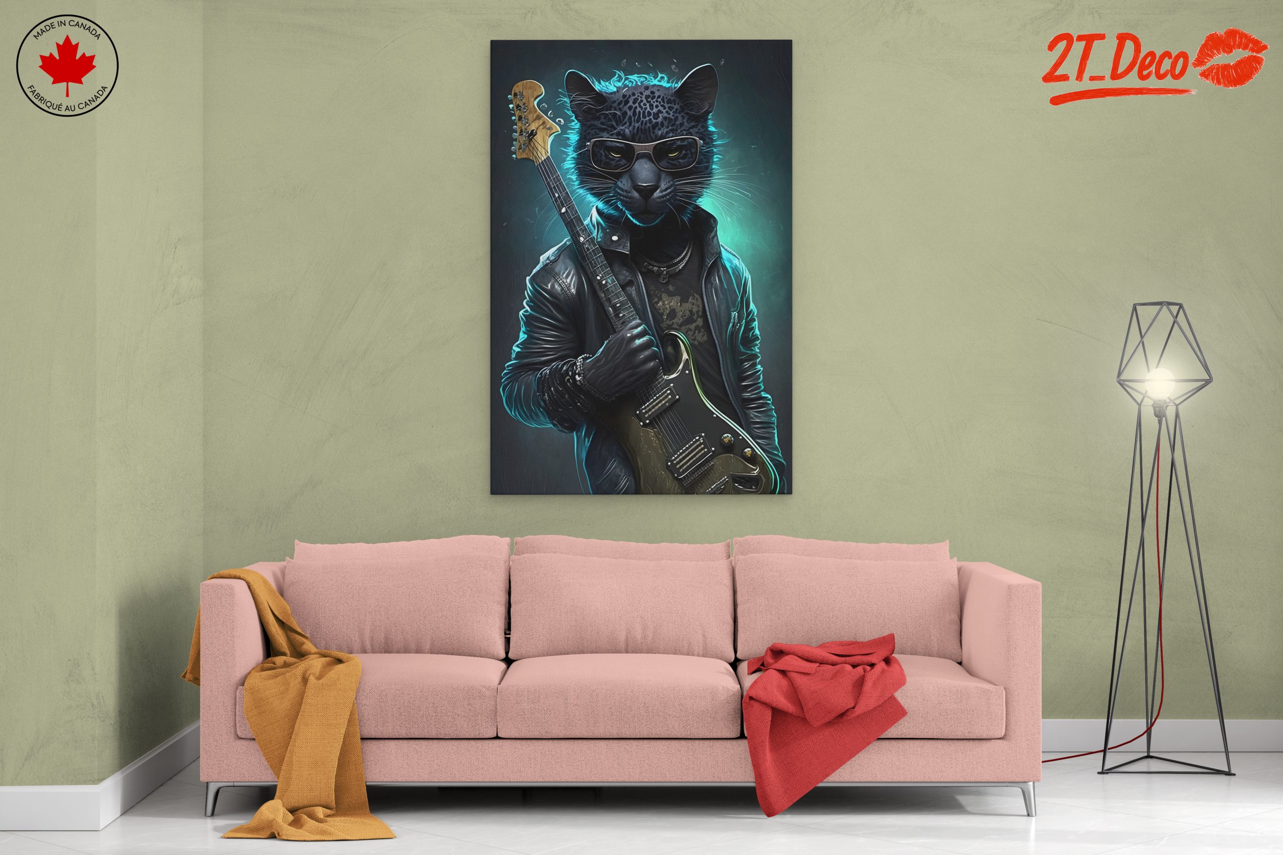 Cool Leopard Playing Guitar Artwork - Image 2