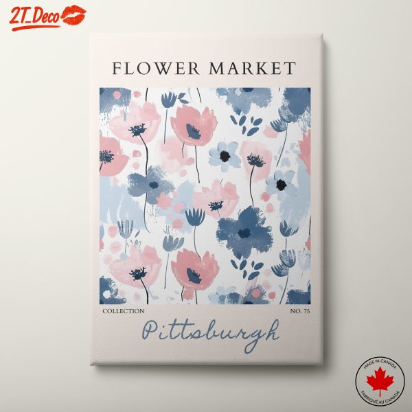 Flower Market Artwork Featuring Colorful Floral Pattern