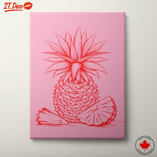 Stylized Red Pineapple Art