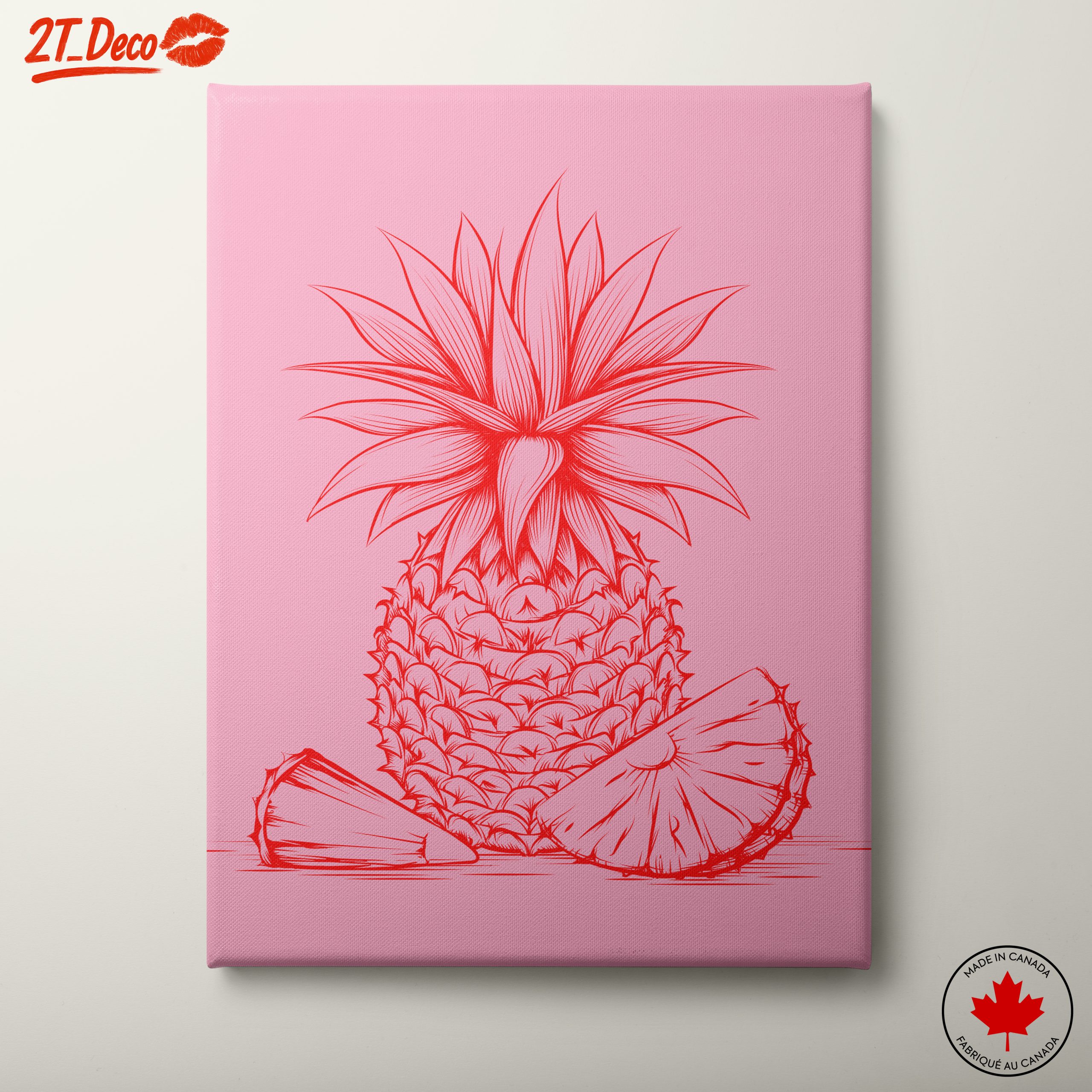 Stylized Red Pineapple Art