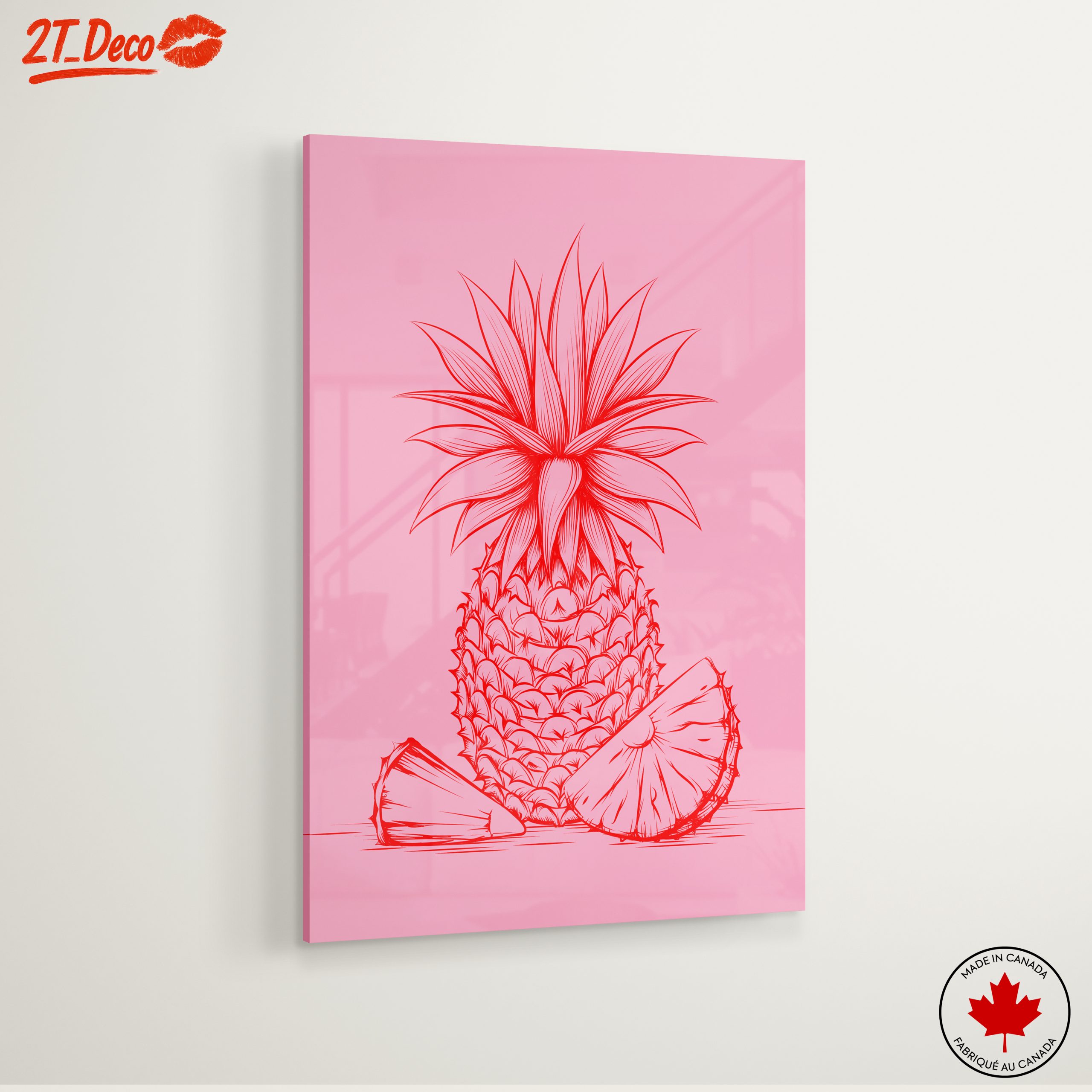 Stylized Red Pineapple Art - Image 6