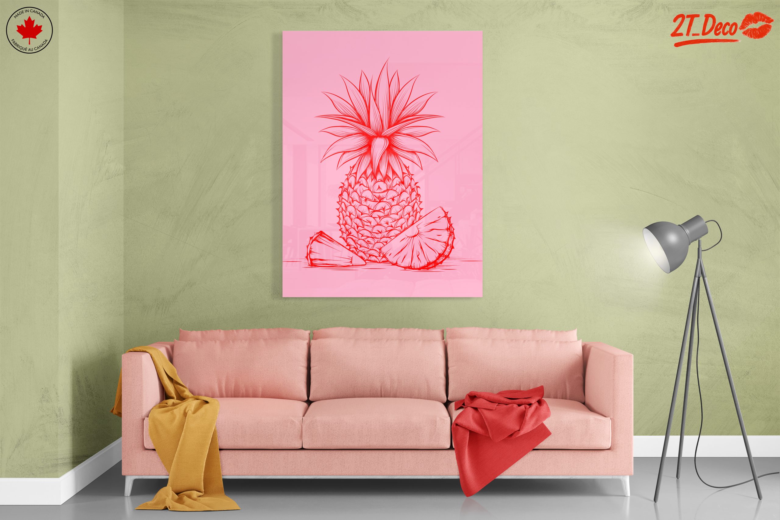Stylized Red Pineapple Art - Image 7