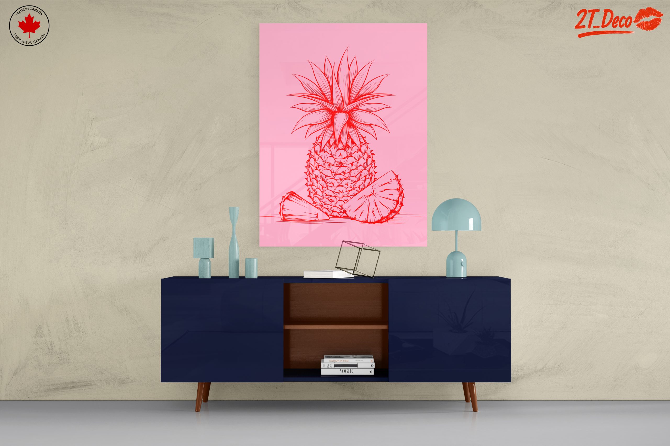 Stylized Red Pineapple Art - Image 8
