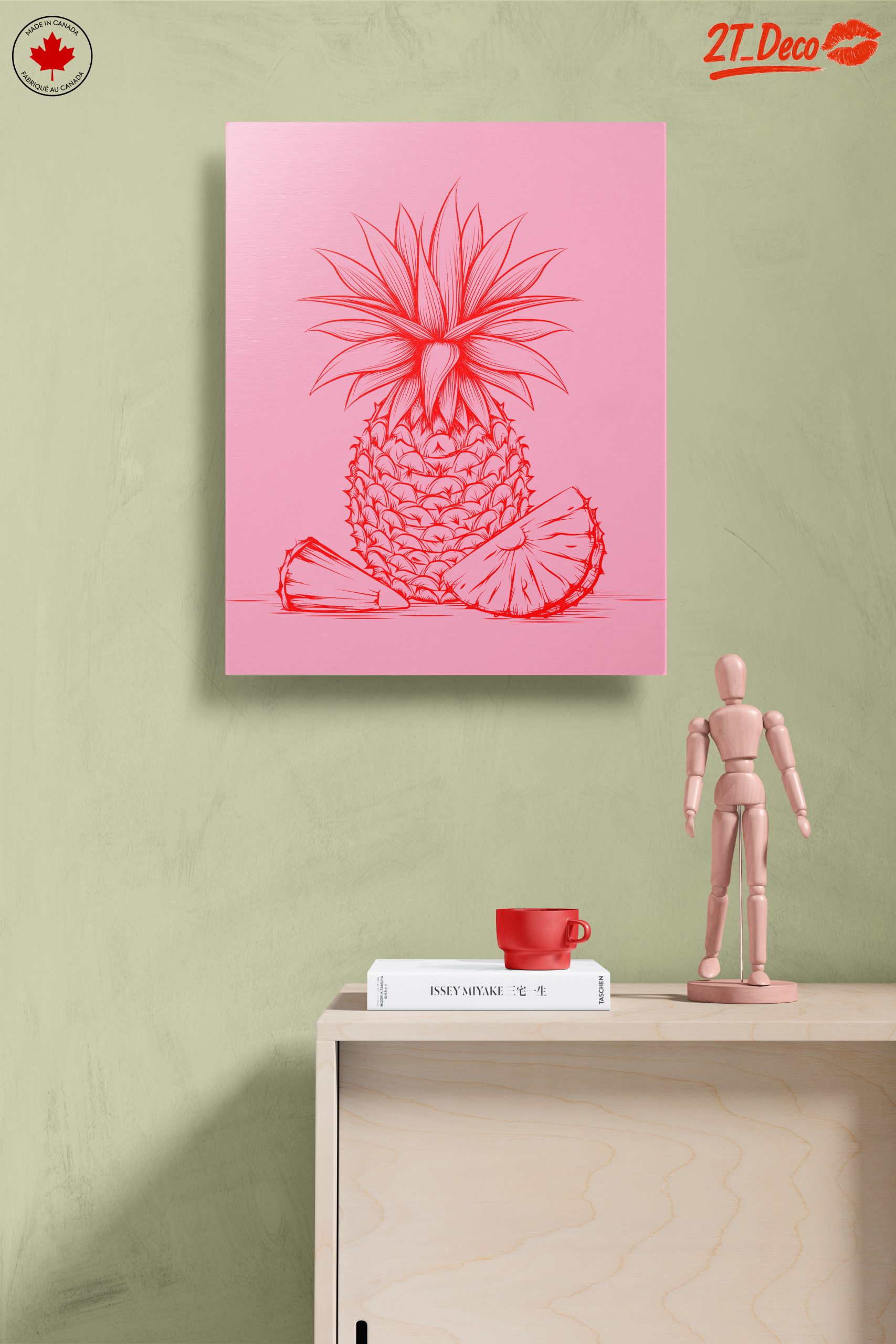 Stylized Red Pineapple Art - Image 14