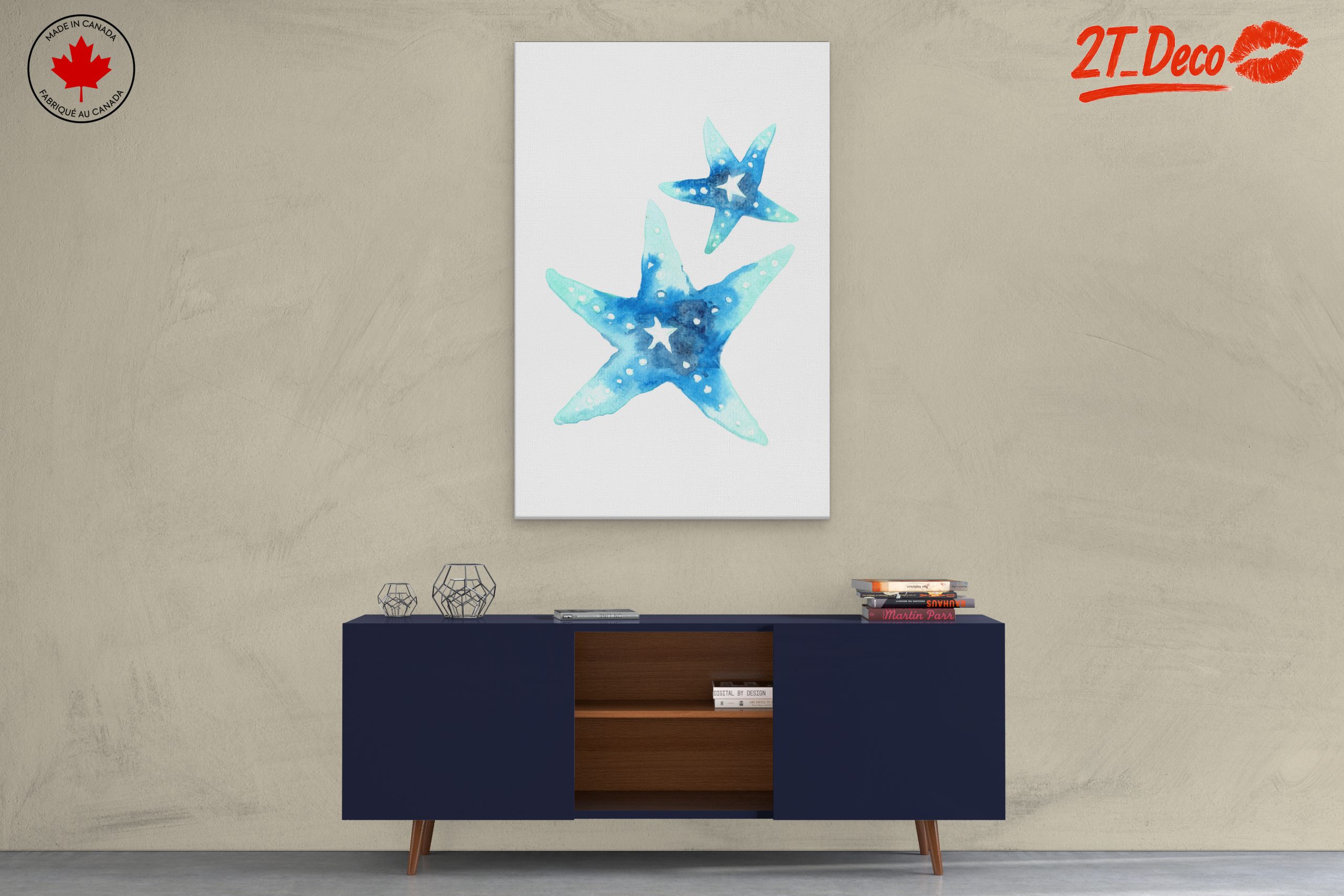 Watercolor Starfish Abstract Art - Image 3