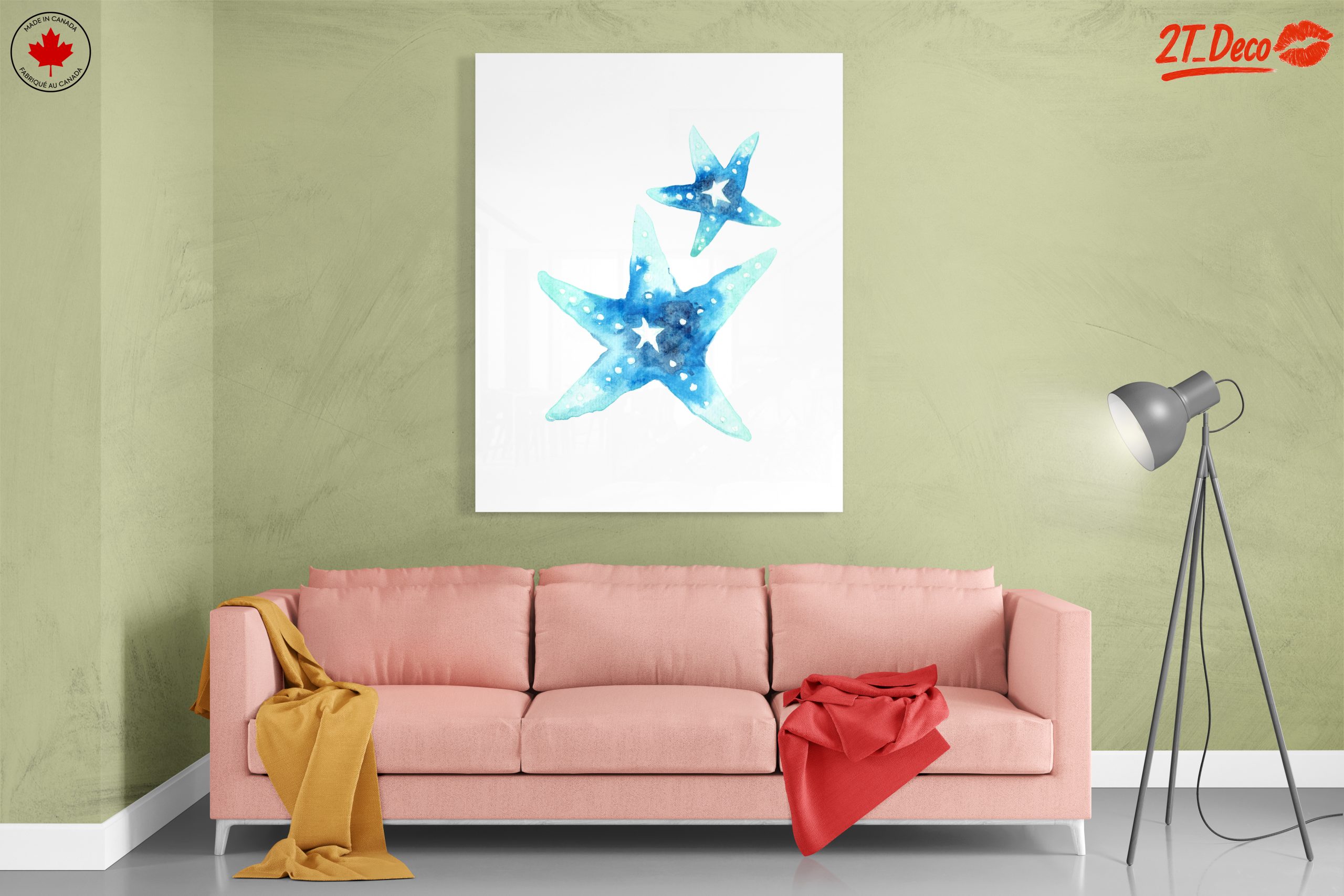 Watercolor Starfish Abstract Art - Image 7