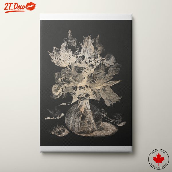 Abstract Floral Arrangement on Black Background