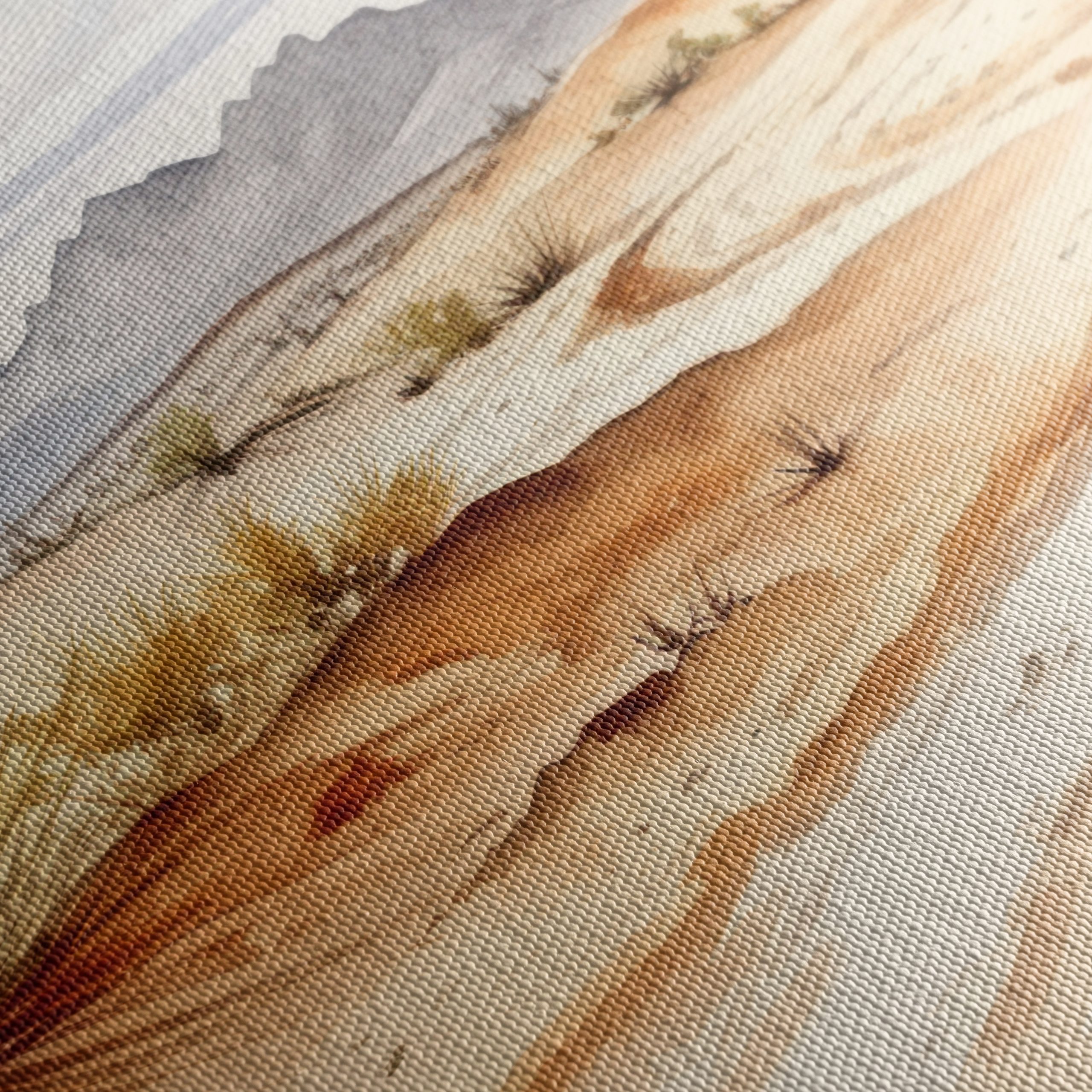 Serene Desert Landscape Watercolor Art - Image 5