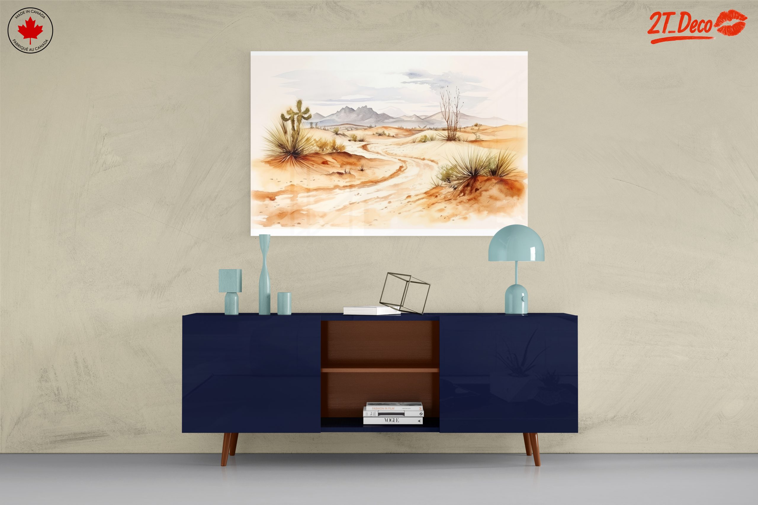 Serene Desert Landscape Watercolor Art - Image 8