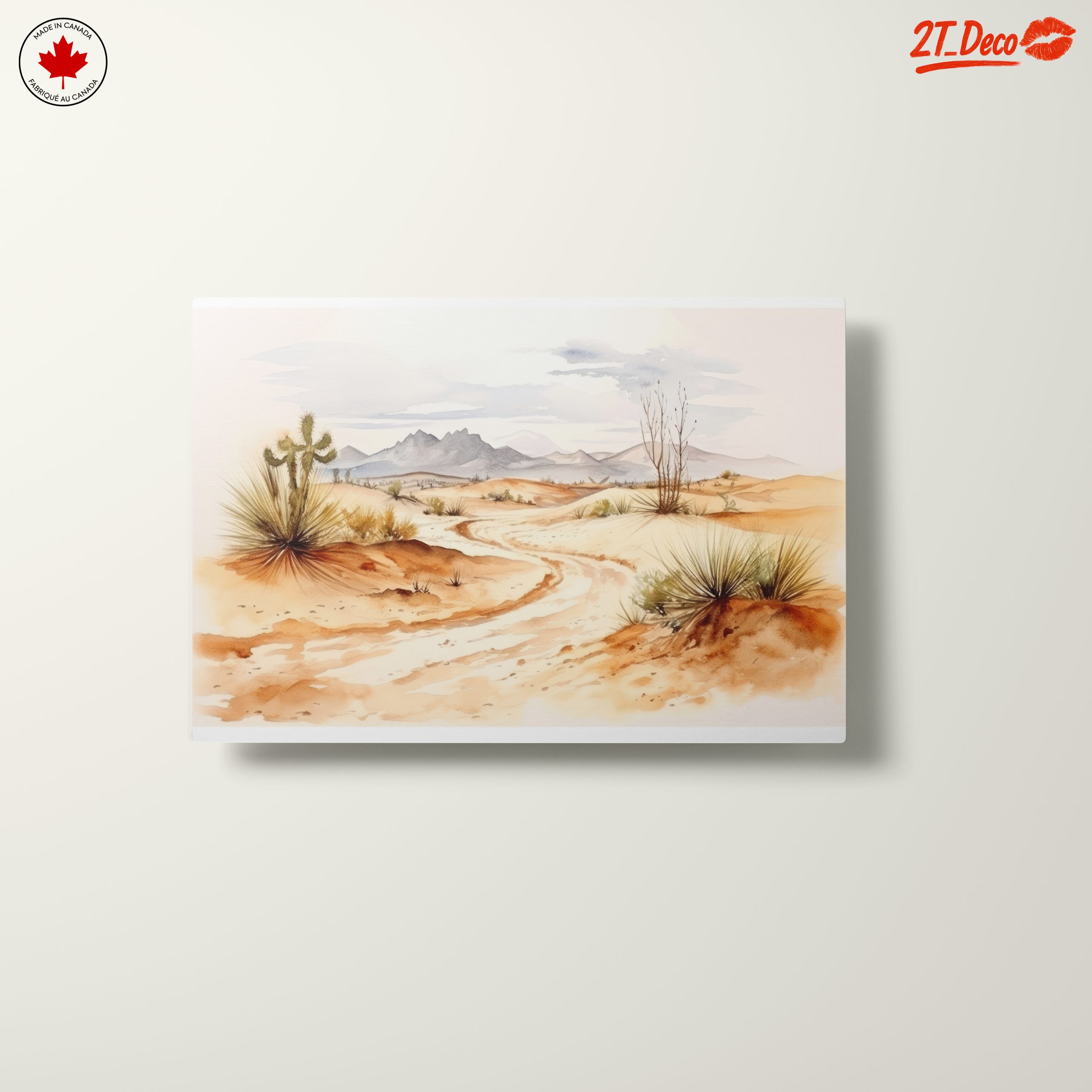 Serene Desert Landscape Watercolor Art - Image 10