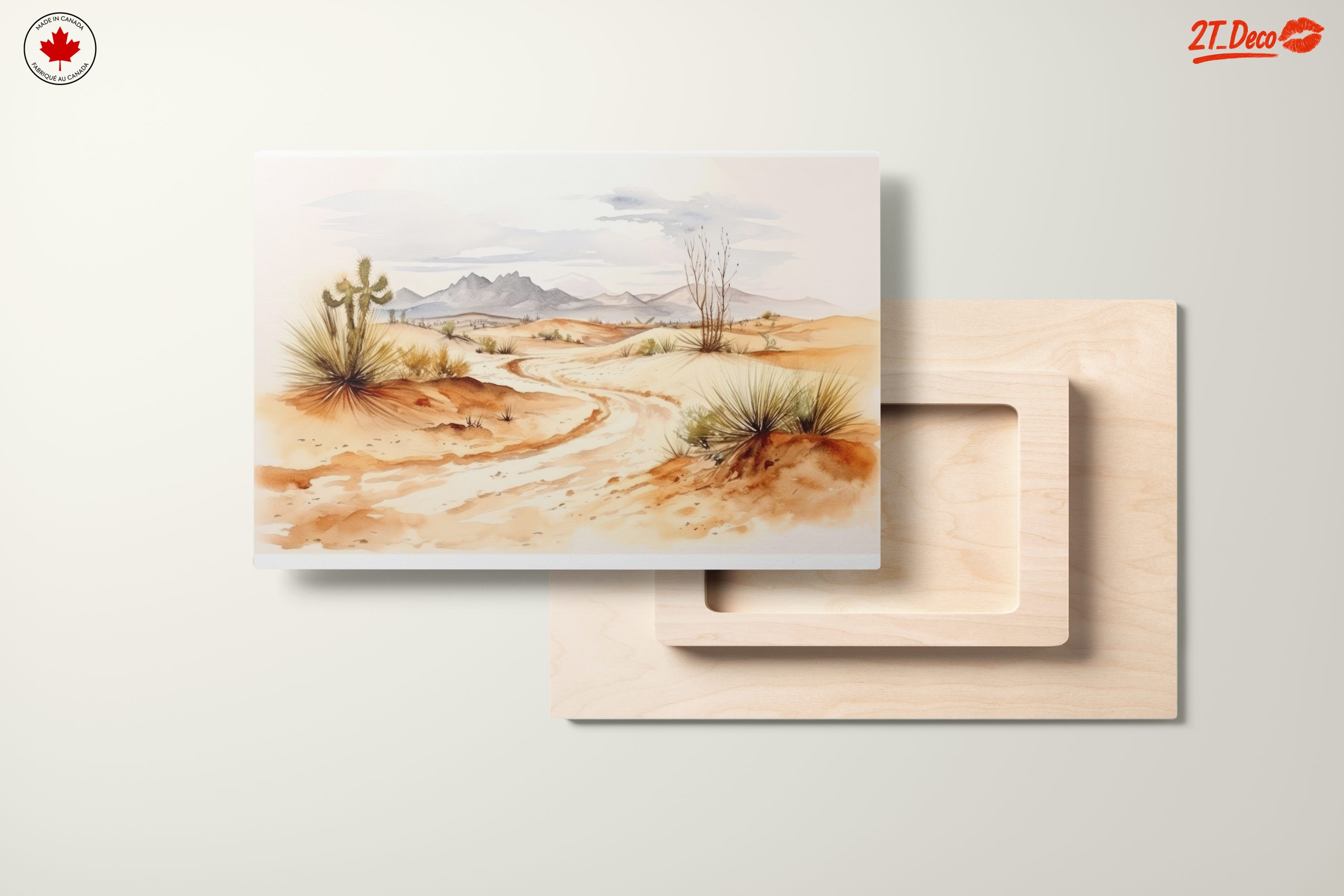 Serene Desert Landscape Watercolor Art - Image 11