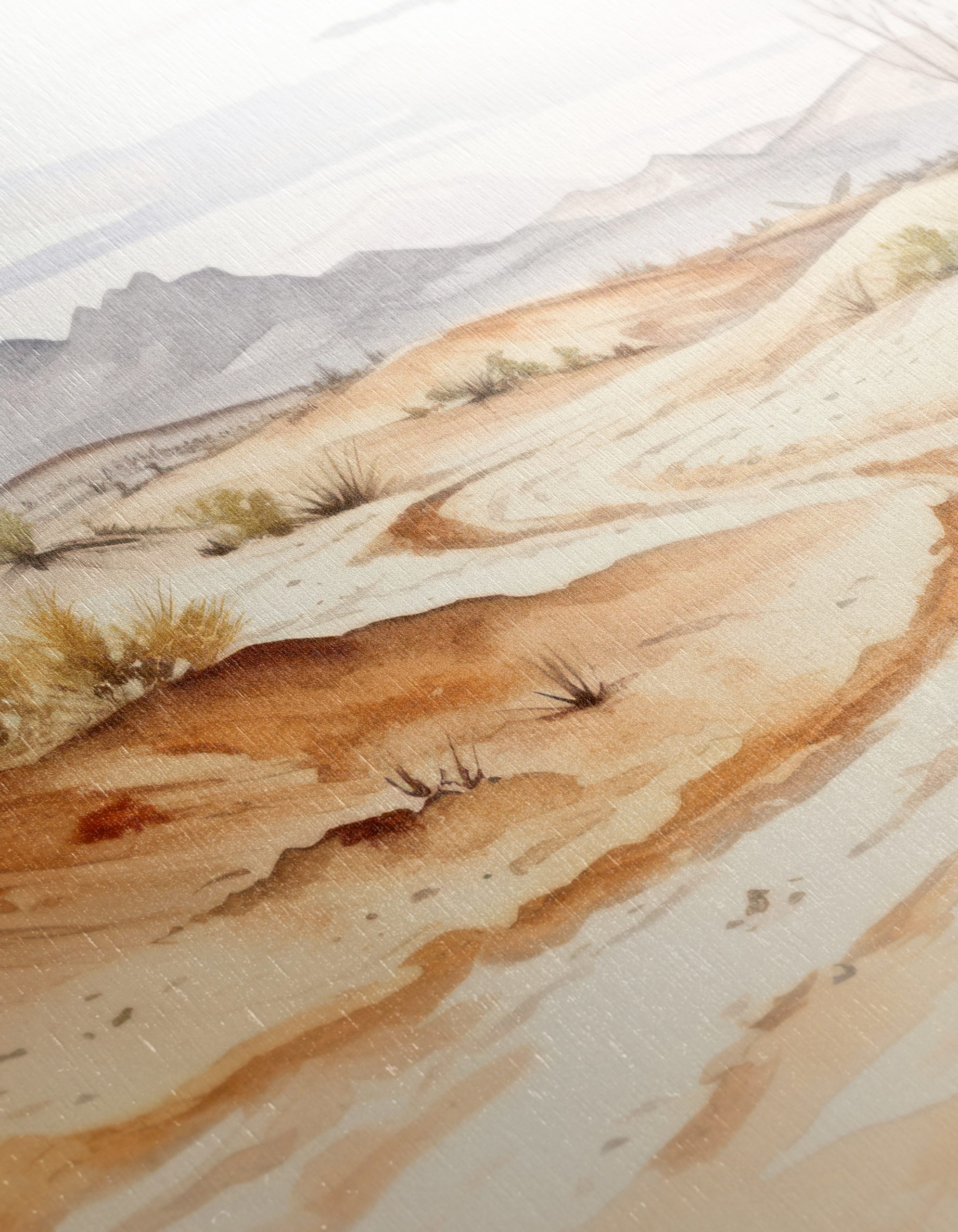 Serene Desert Landscape Watercolor Art - Image 12