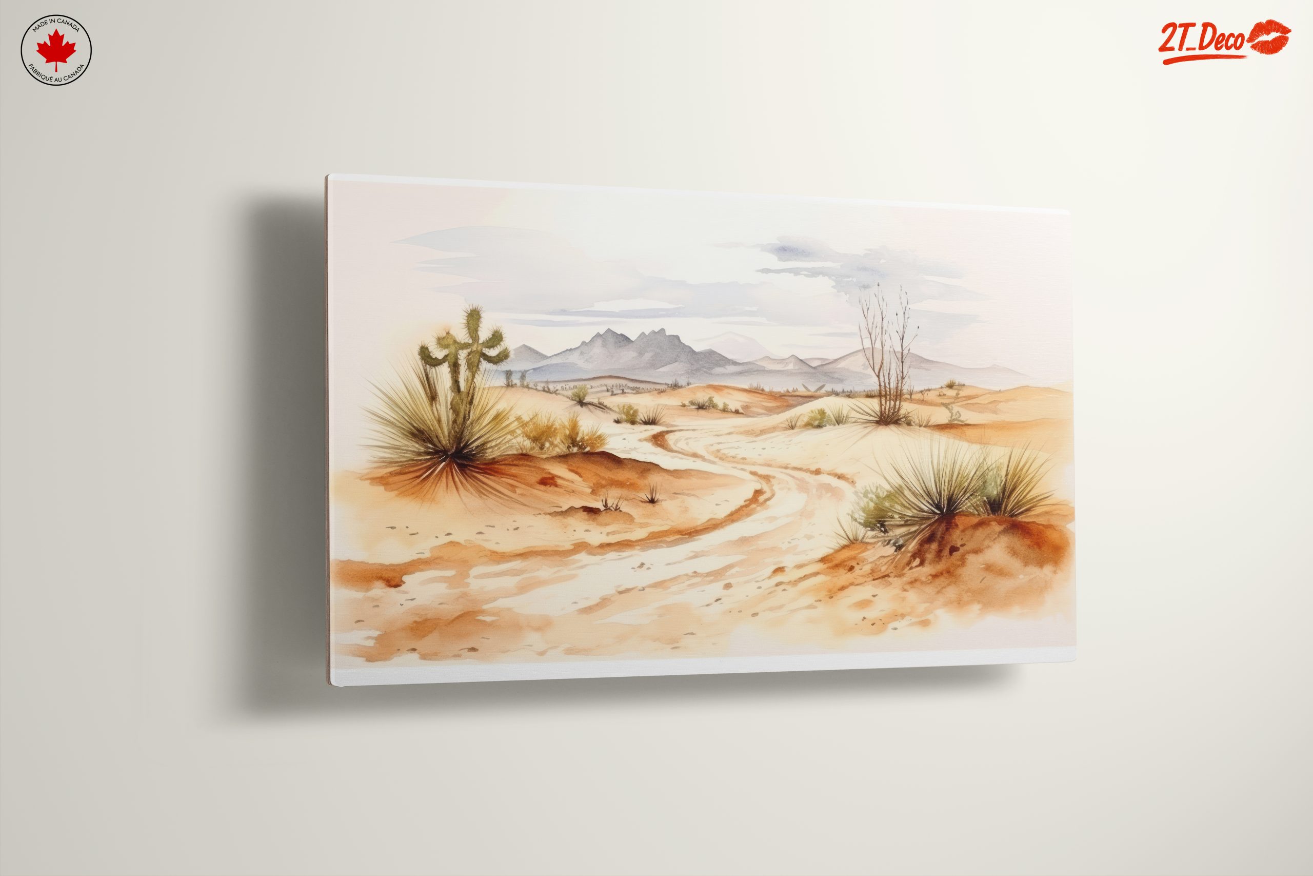 Serene Desert Landscape Watercolor Art - Image 13