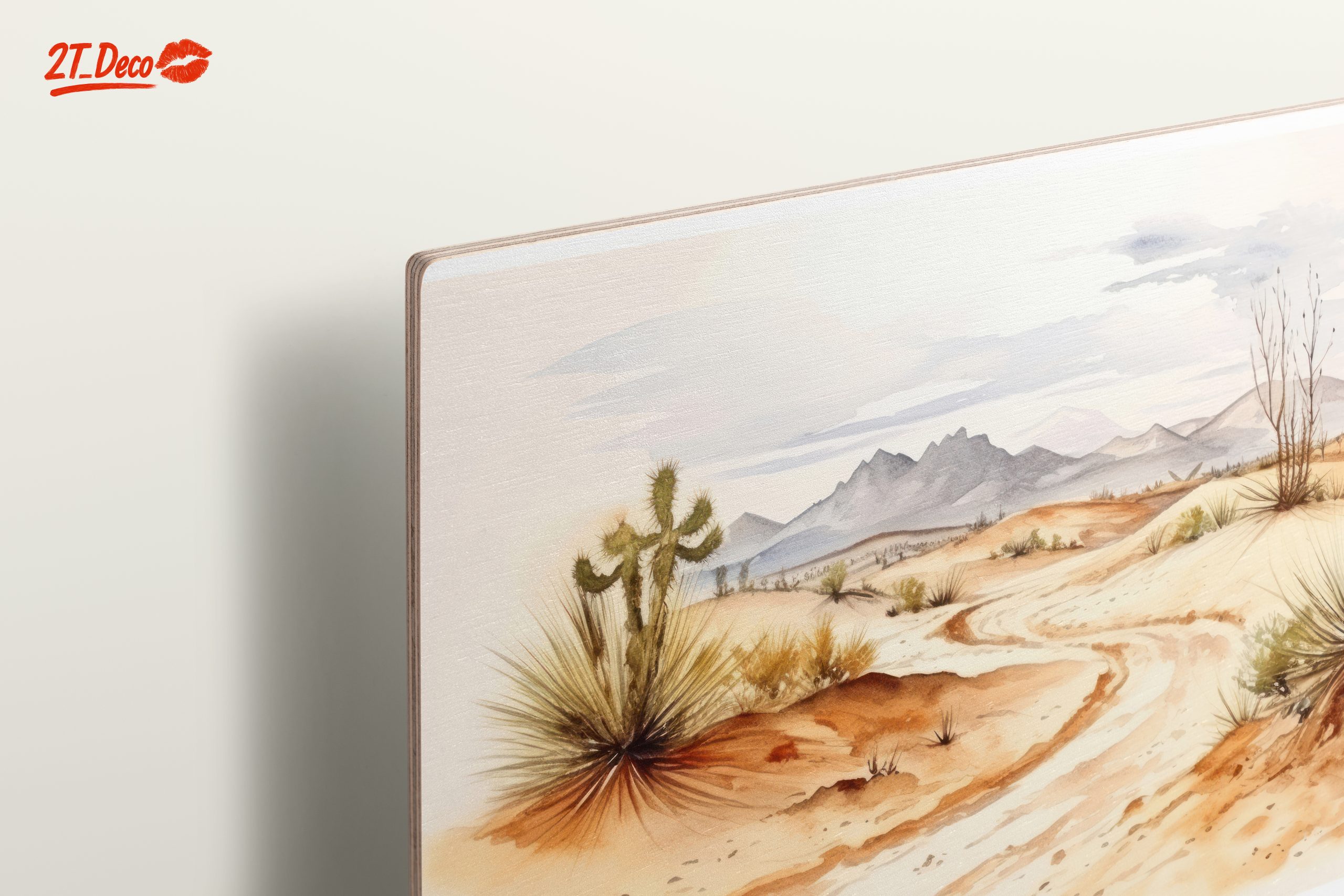 Serene Desert Landscape Watercolor Art - Image 15