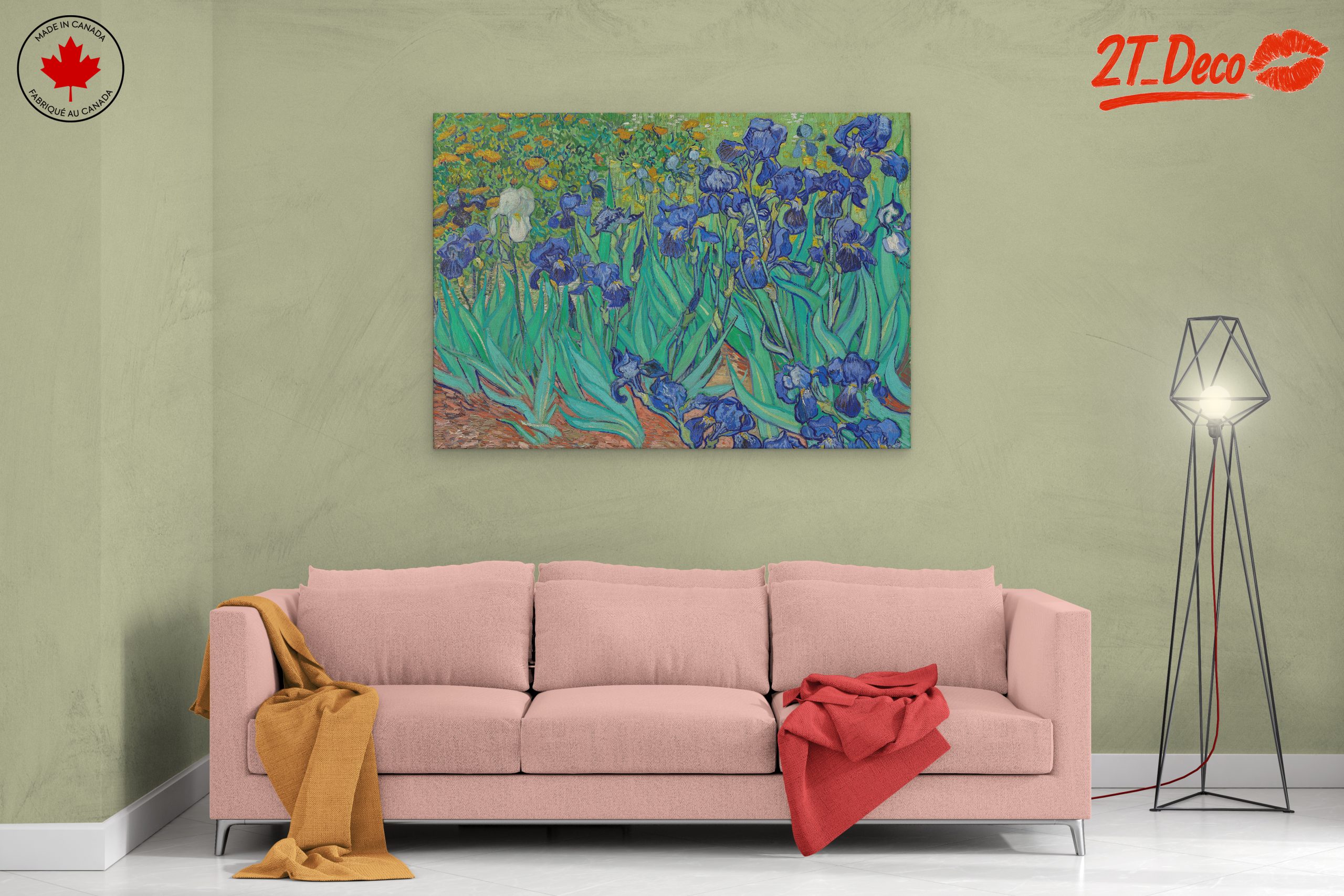Vibrant Blue Iris Floral Art - Image 2