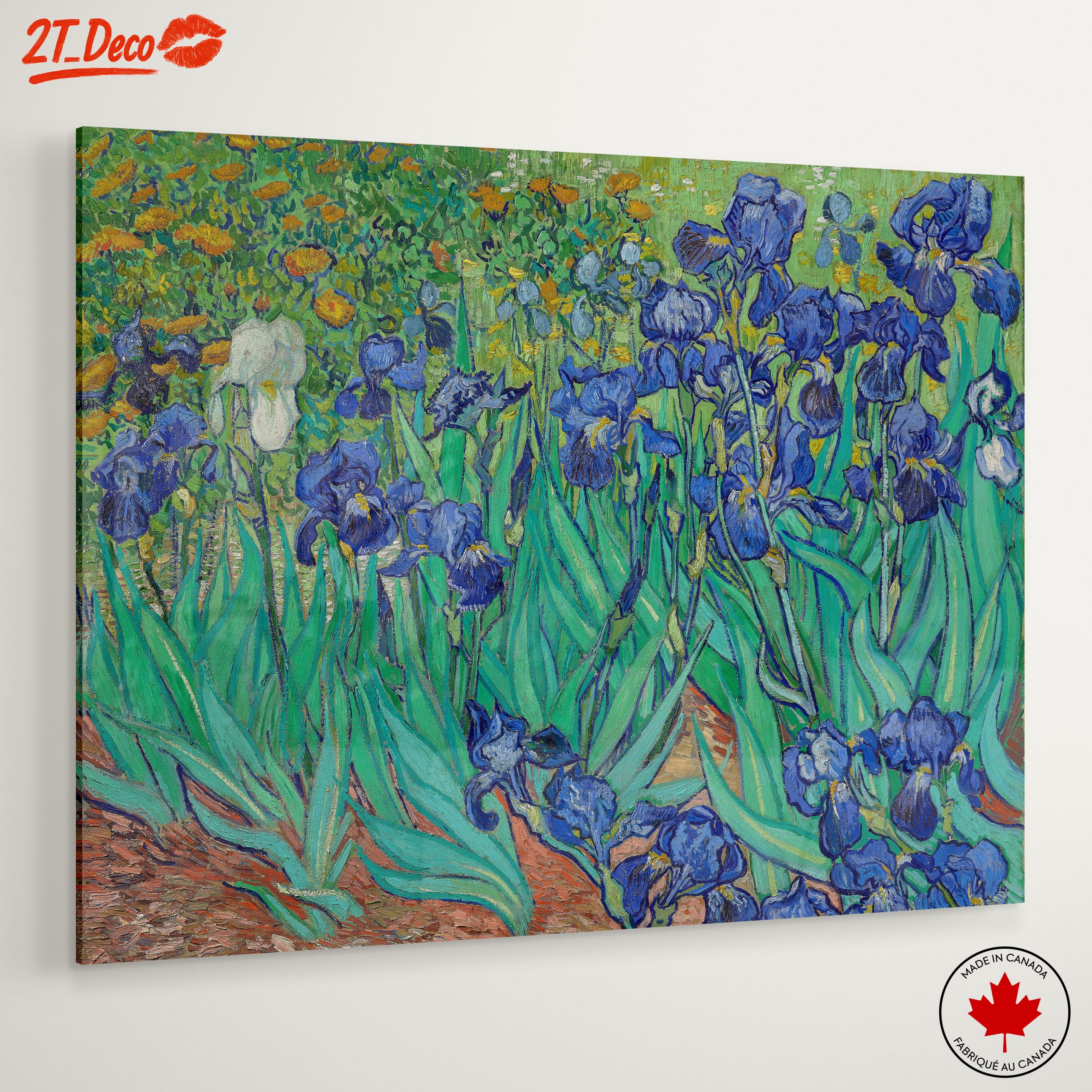 Vibrant Blue Iris Floral Art - Image 6