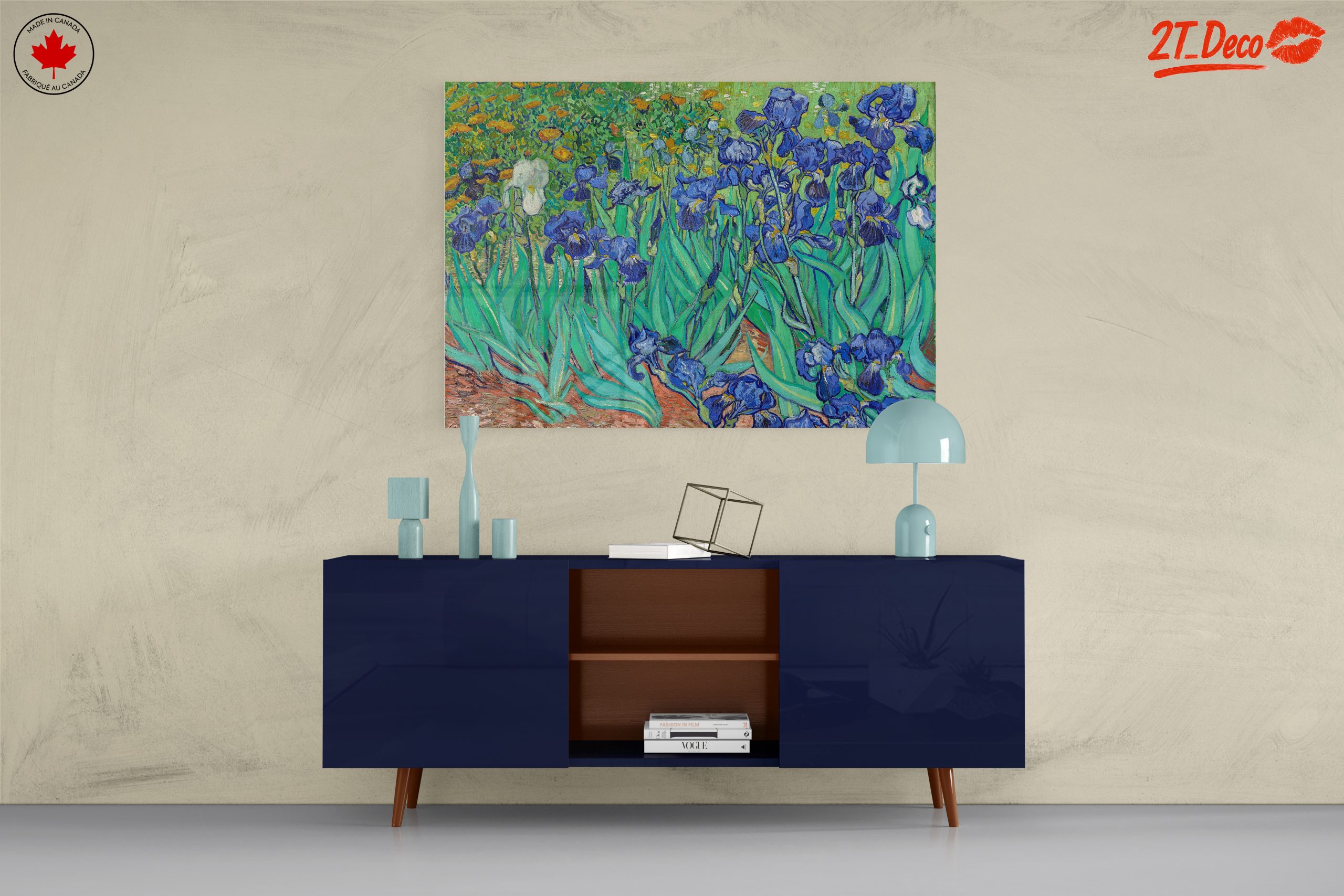 Vibrant Blue Iris Floral Art - Image 8