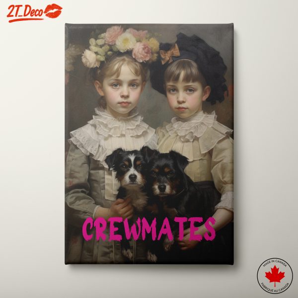 Adorable Children with Dogs in Vintage Style