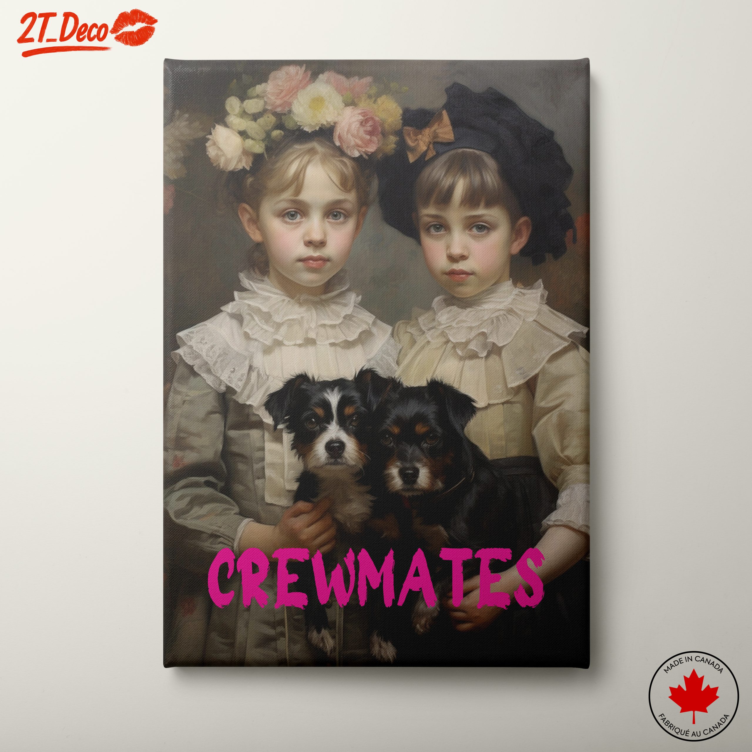Adorable Children with Dogs in Vintage Style