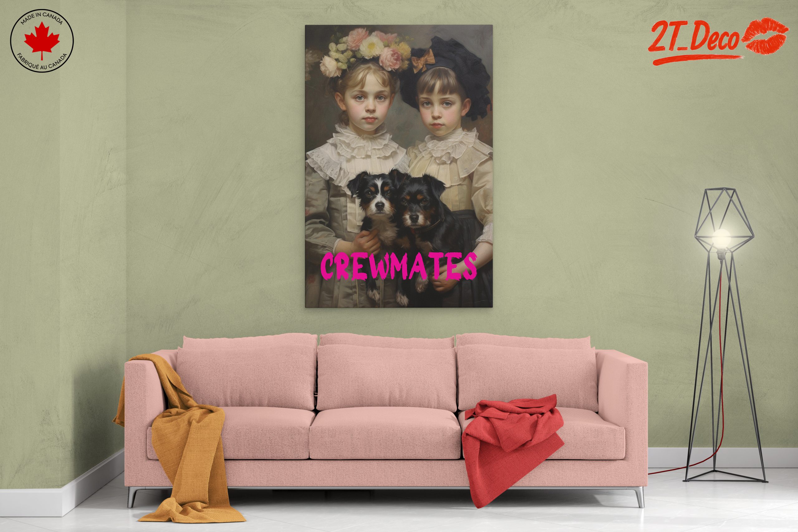 Adorable Children with Dogs in Vintage Style - Image 2