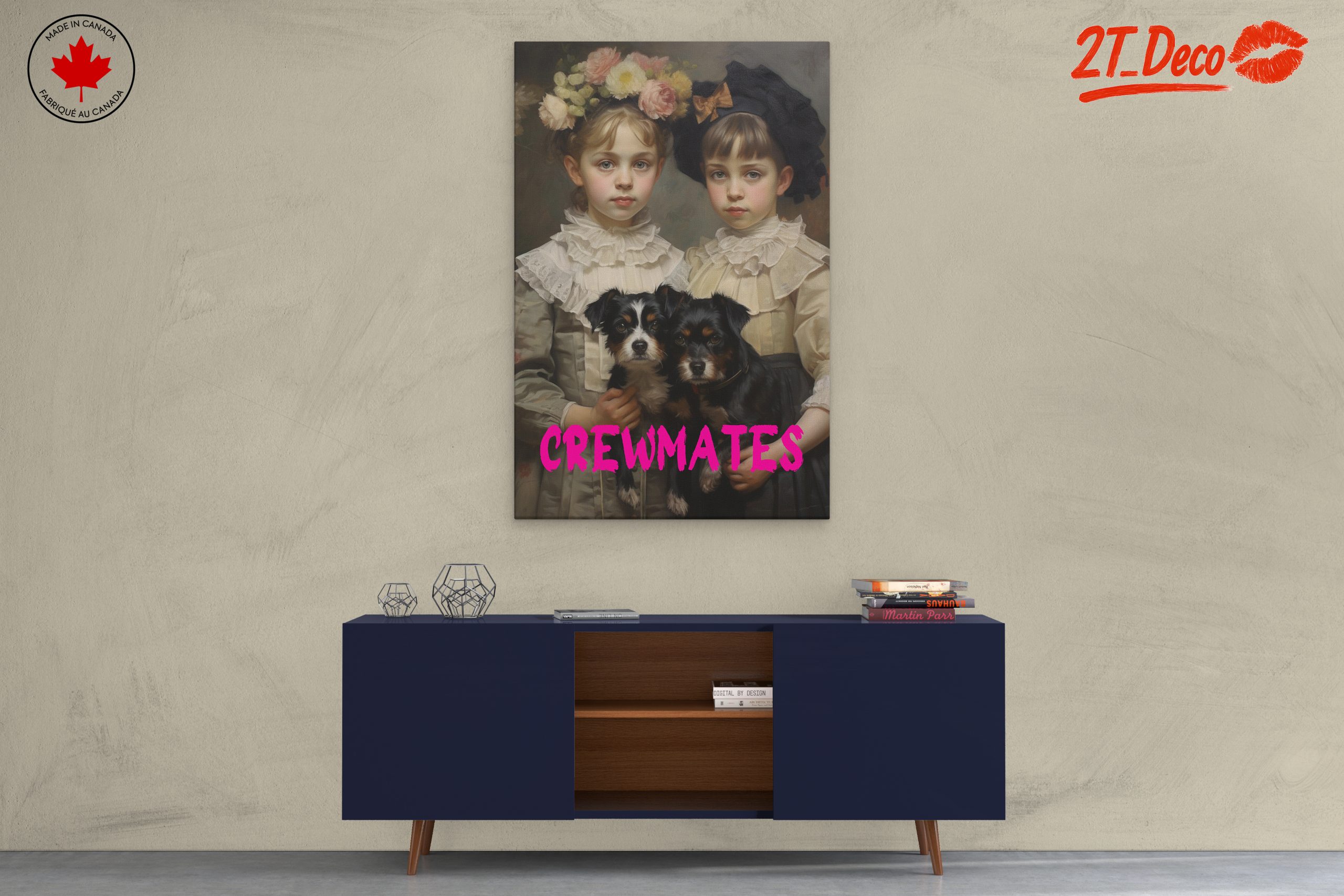 Adorable Children with Dogs in Vintage Style - Image 3