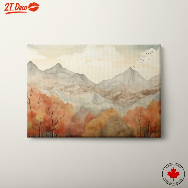 Serene Autumn Landscape with Mountains