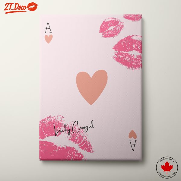 Lucky Cowgirl Hearts and Lips Art