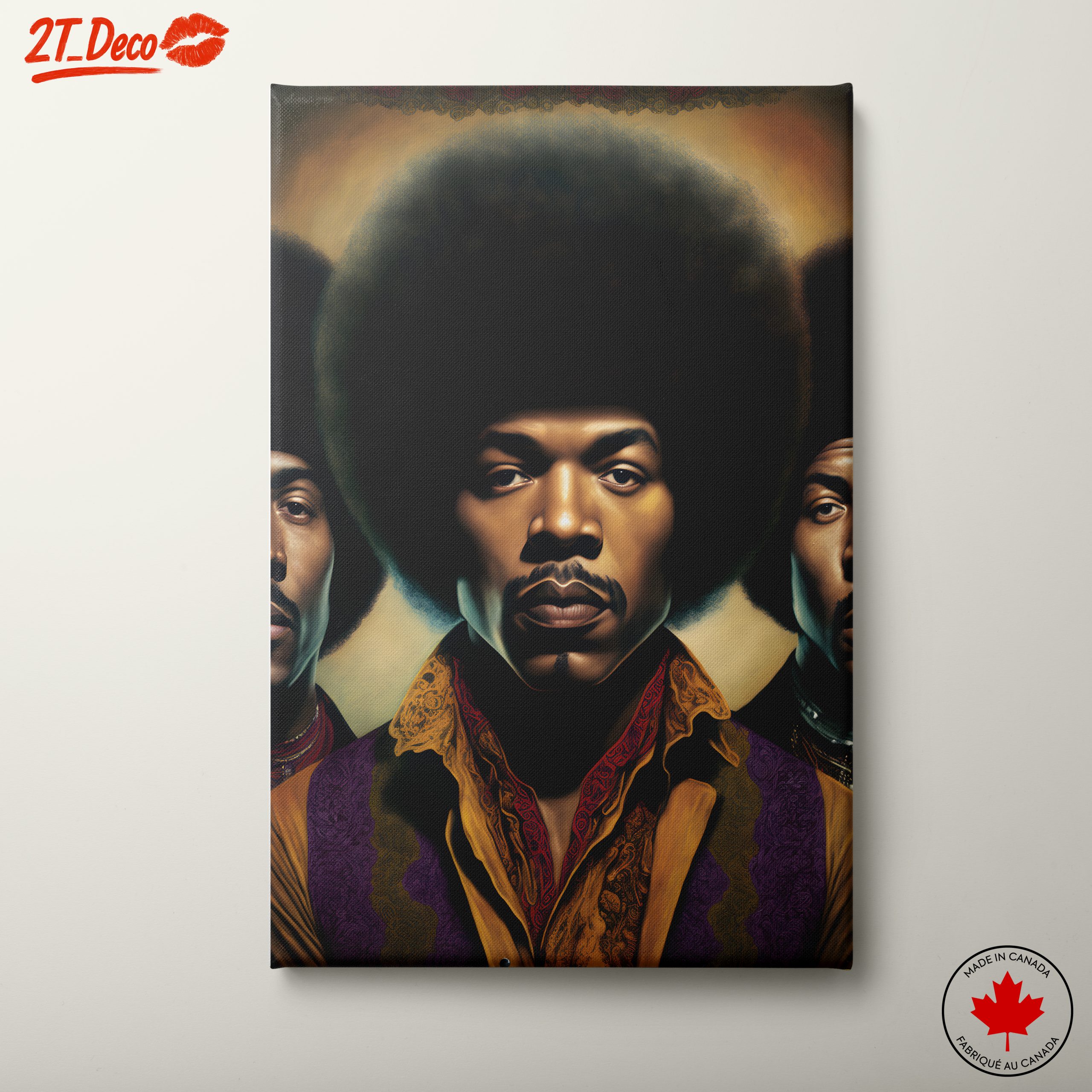 Modern Cultural Portrait of Afro Style Figures