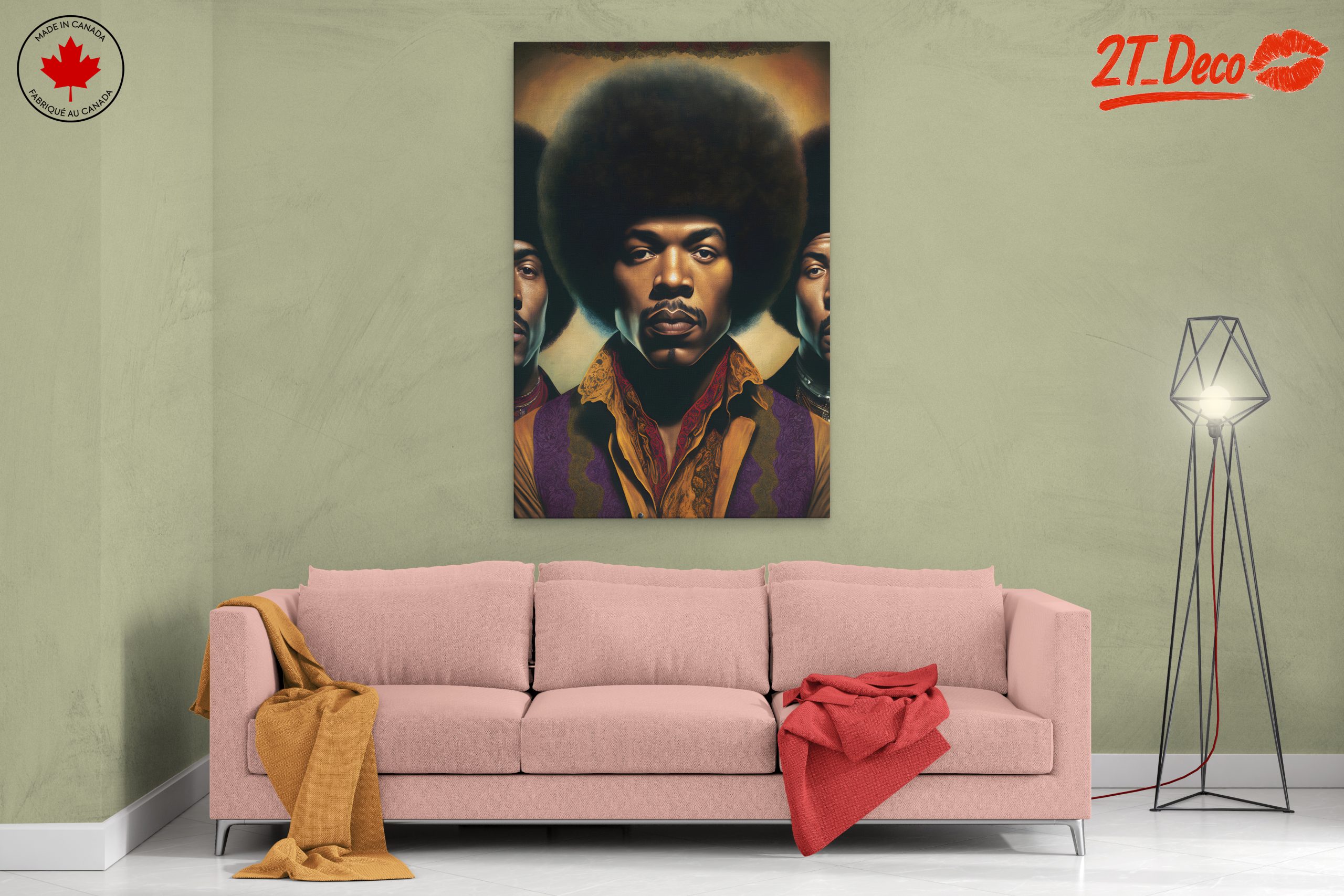 Modern Cultural Portrait of Afro Style Figures - Image 2