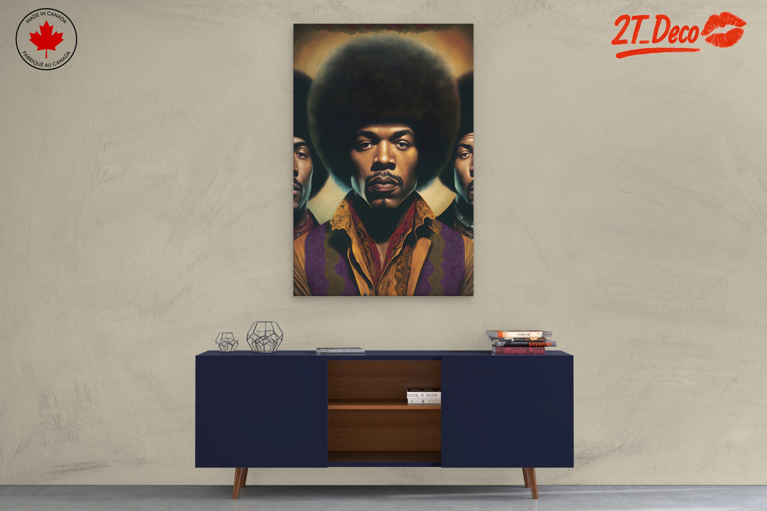 Modern Cultural Portrait of Afro Style Figures - Image 3