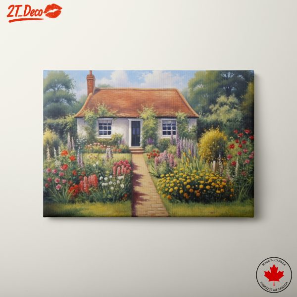 Charming Cottage Surrounded by Vibrant Flowers