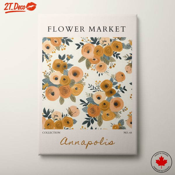 Flower Market Floral Artwork in Warm Tones