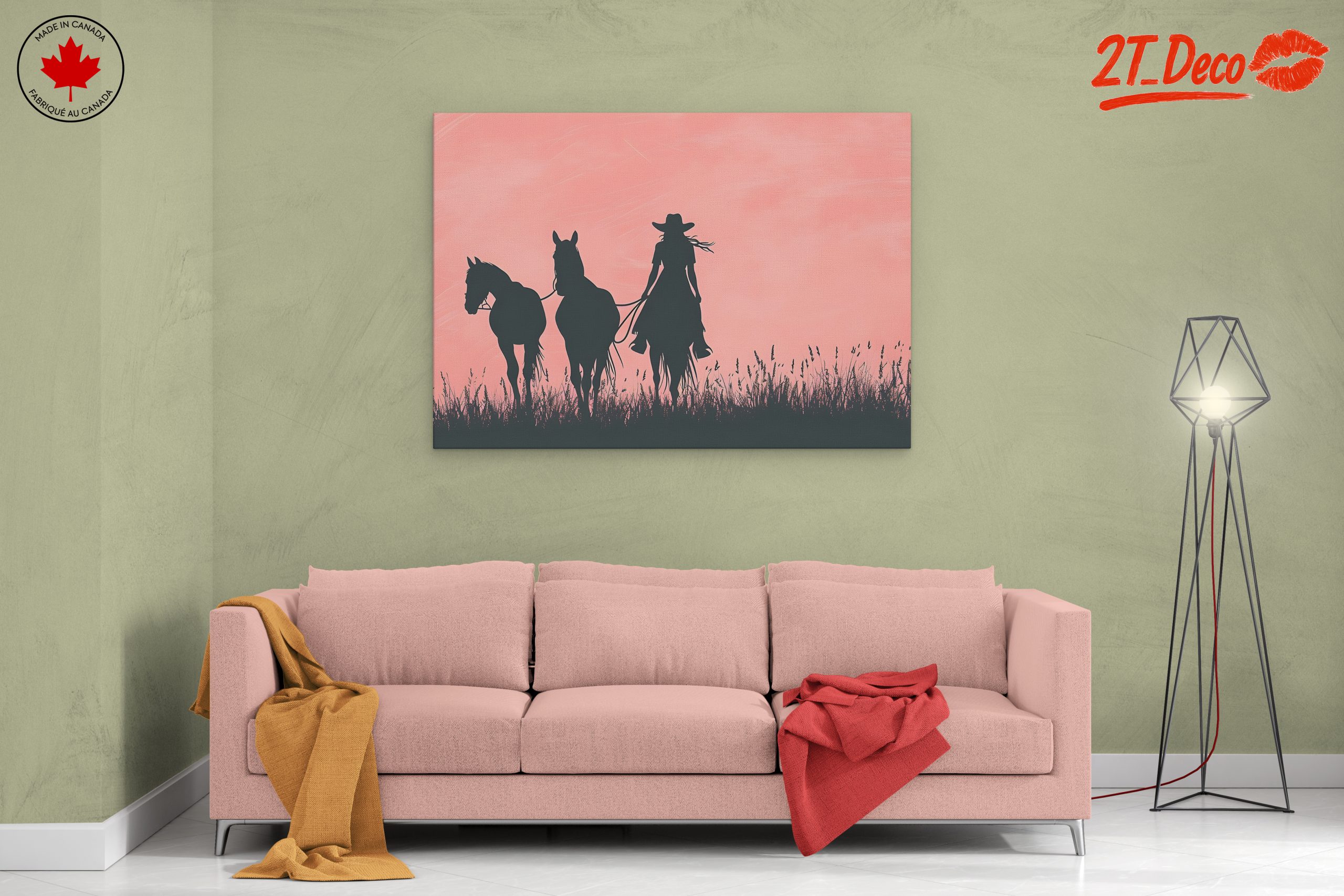 Silhouette of a Cowgirl with Horses - Image 2