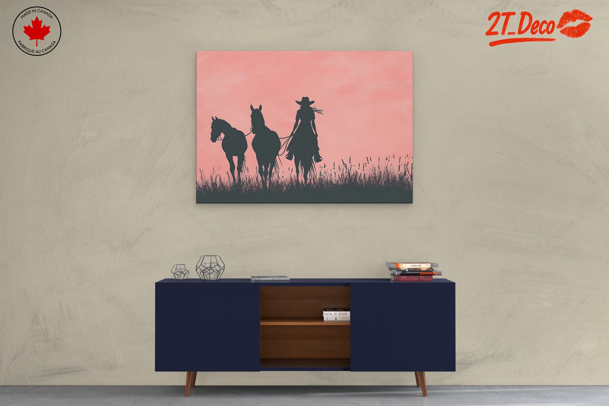 Silhouette of a Cowgirl with Horses - Image 3