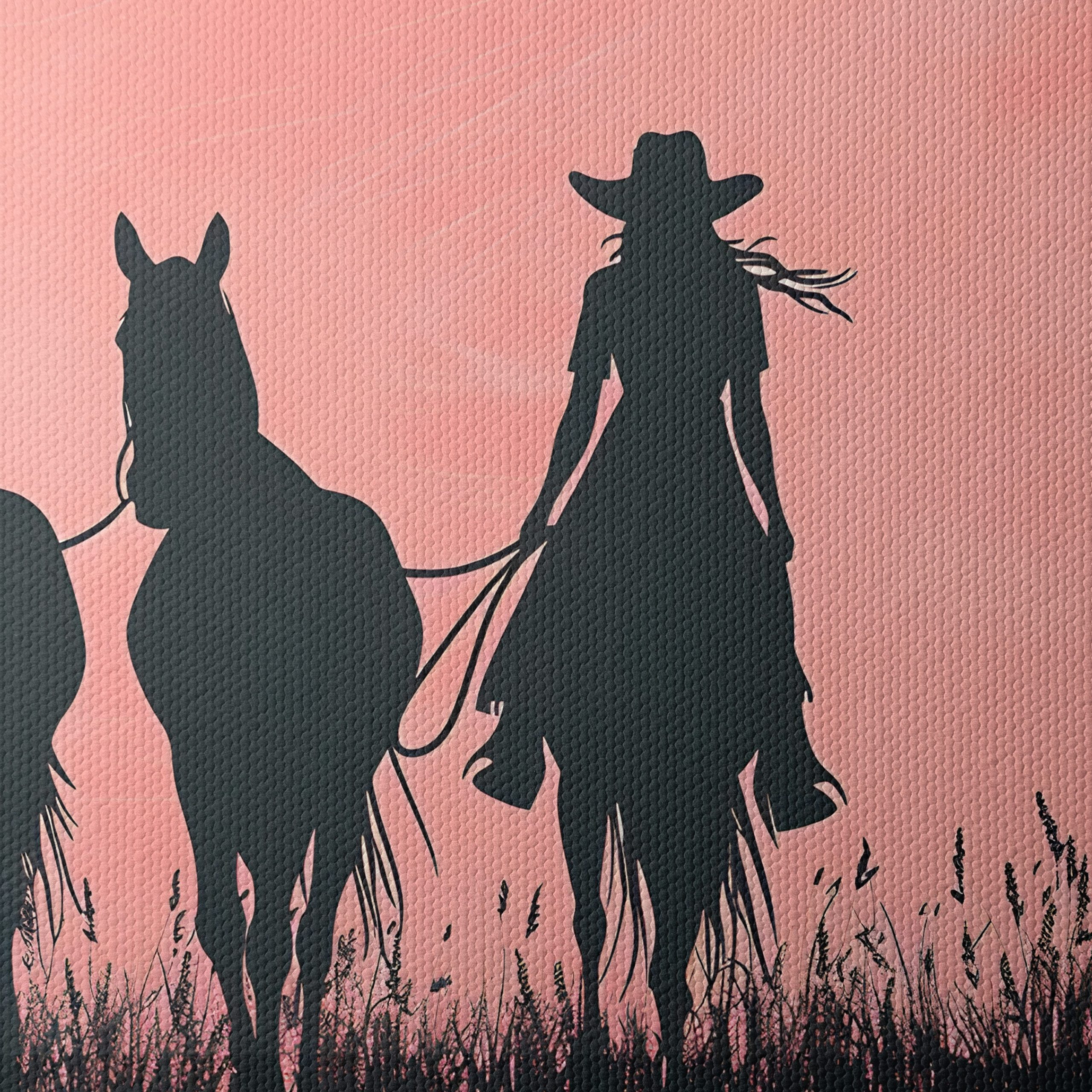 Silhouette of a Cowgirl with Horses - Image 4