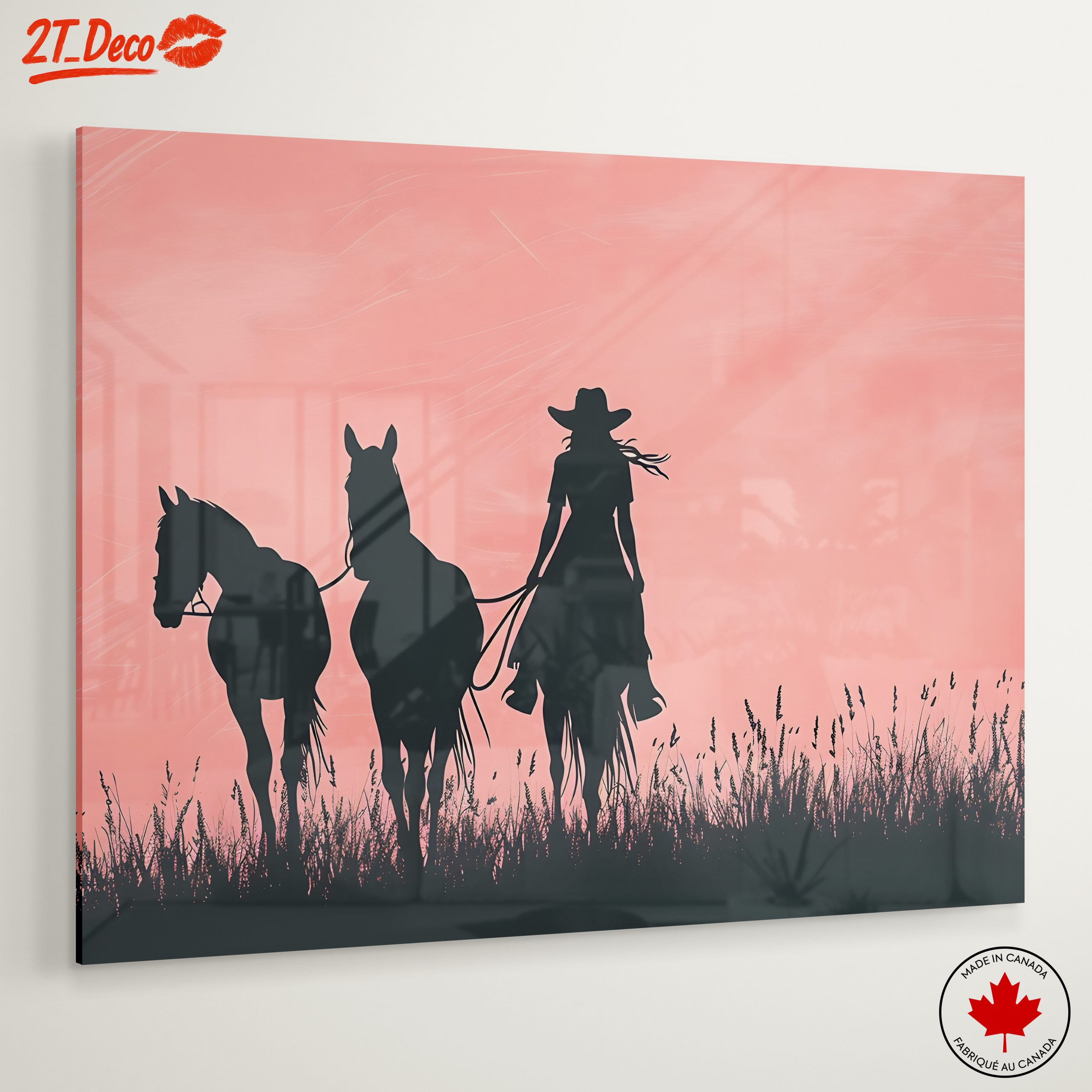 Silhouette of a Cowgirl with Horses - Image 6