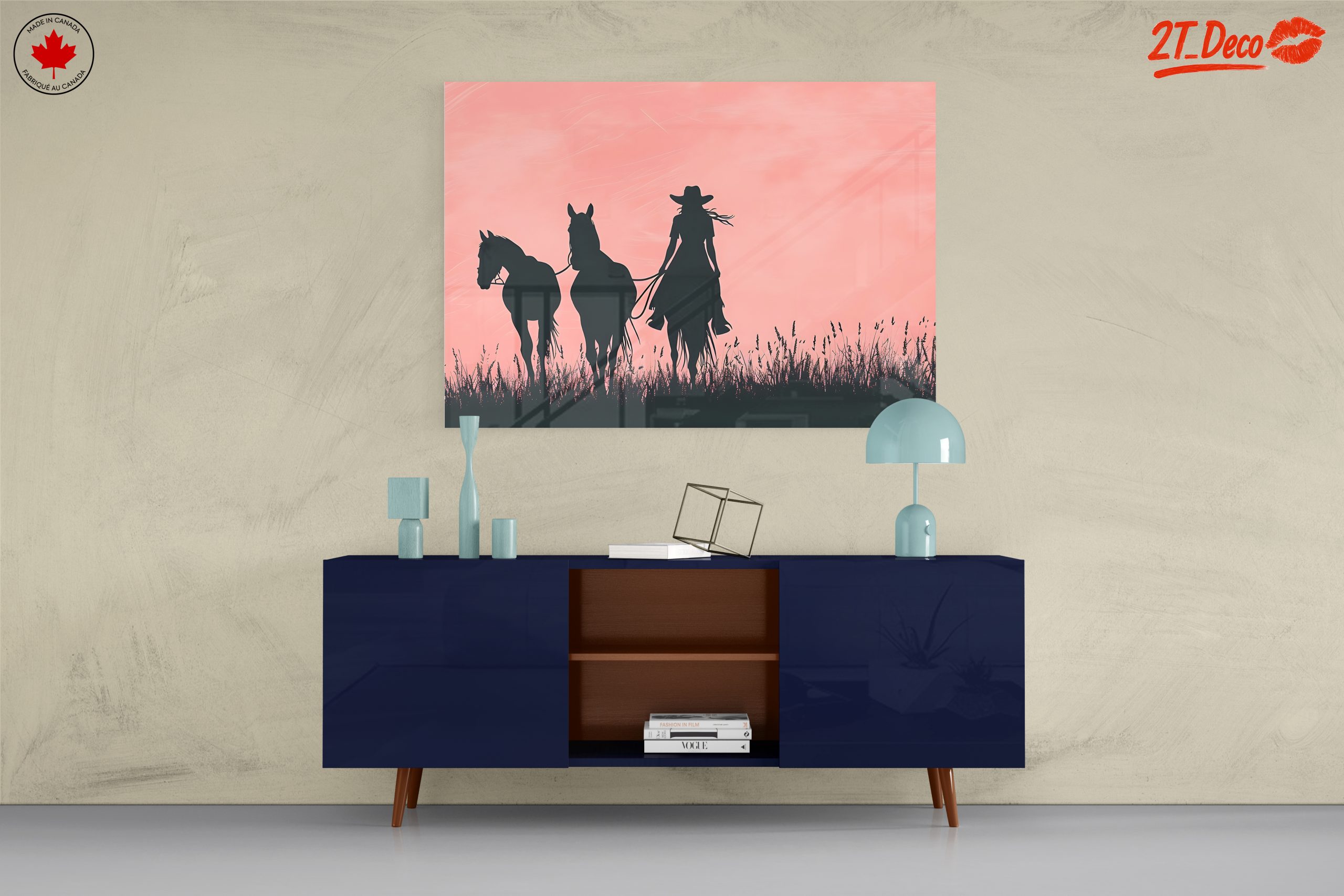 Silhouette of a Cowgirl with Horses - Image 8