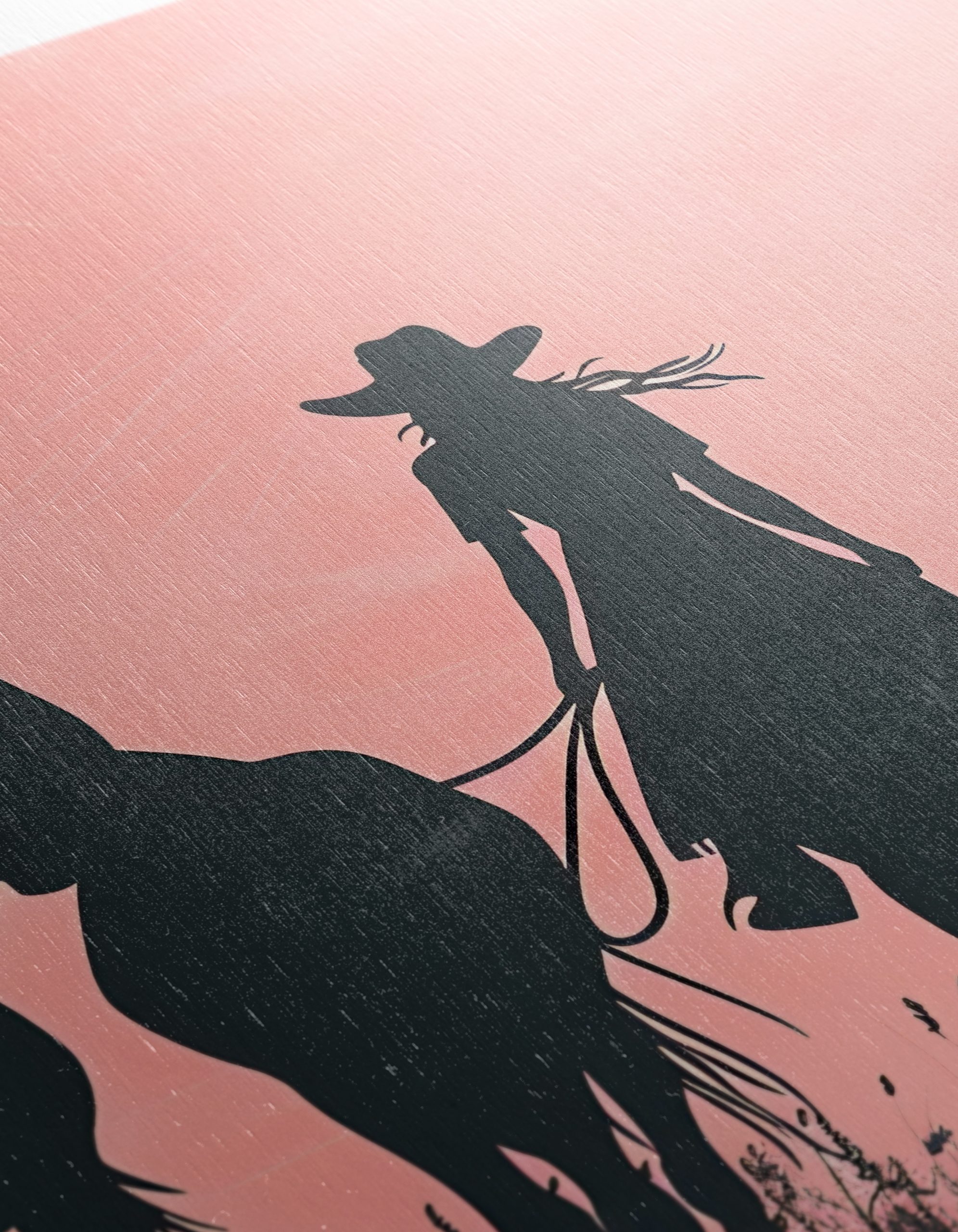 Silhouette of a Cowgirl with Horses - Image 12