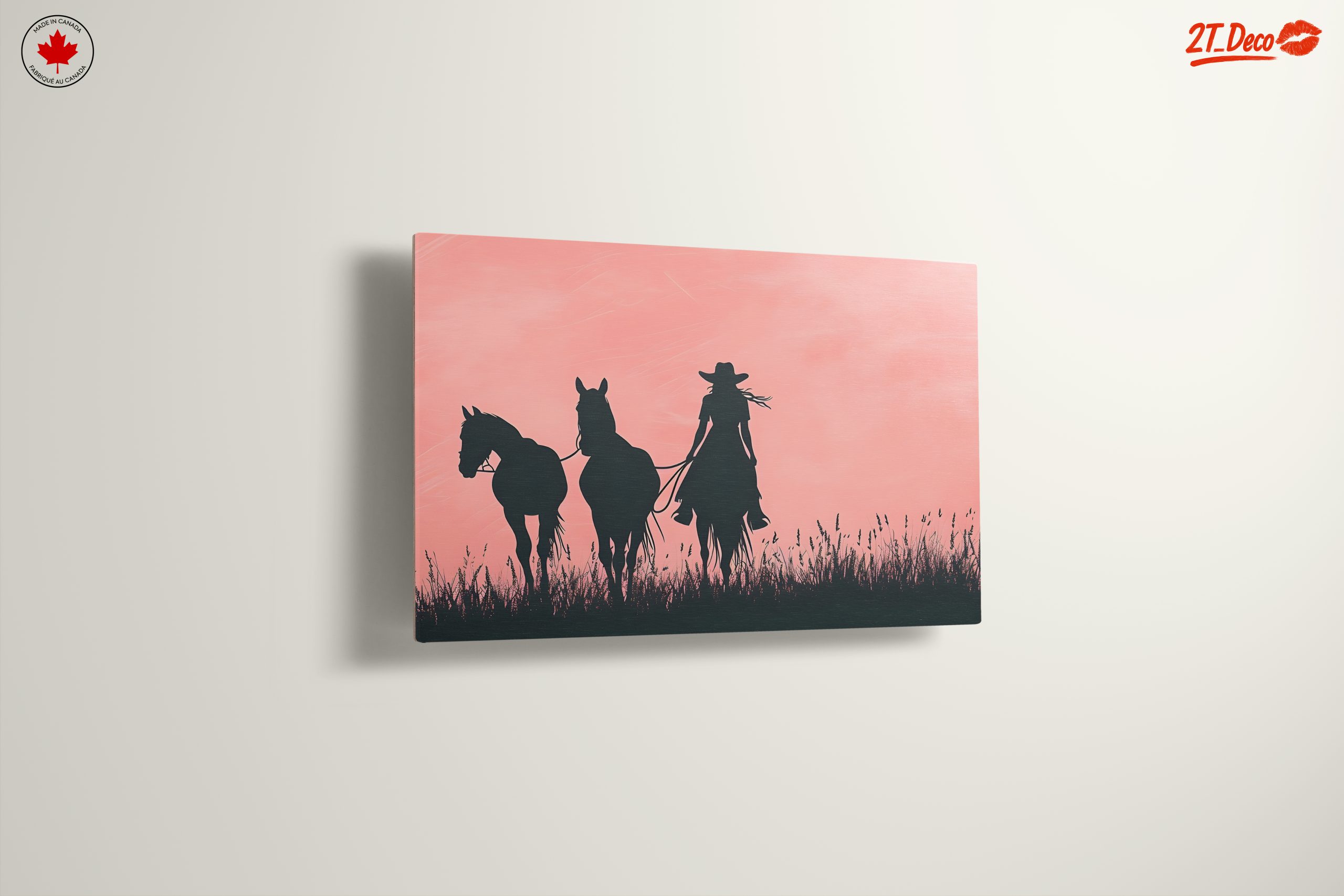 Silhouette of a Cowgirl with Horses - Image 13
