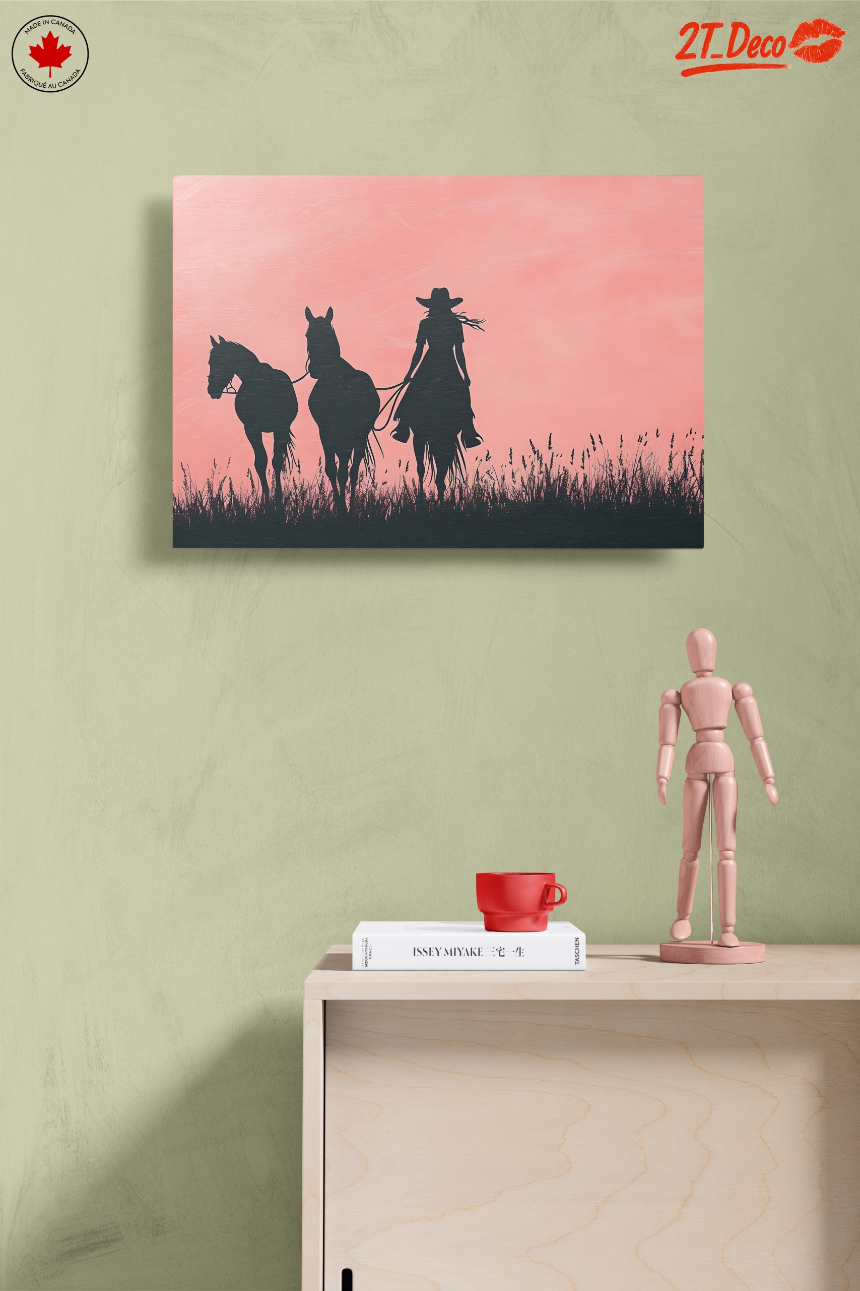 Silhouette of a Cowgirl with Horses - Image 14
