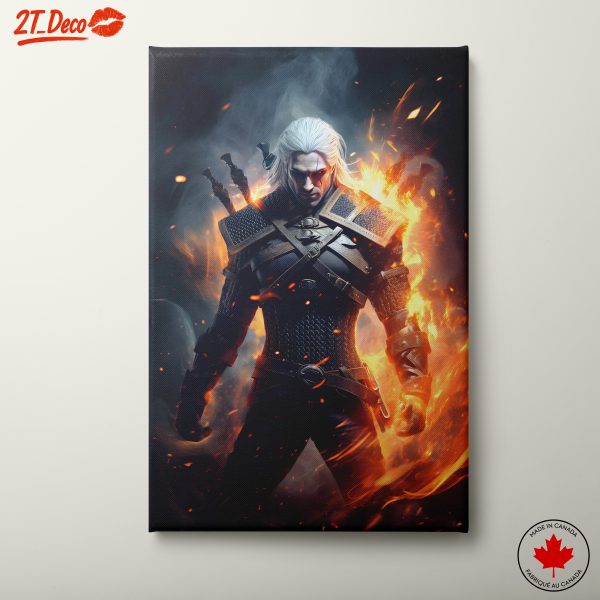 Dynamic Fantasy Character Illustration of Witcher