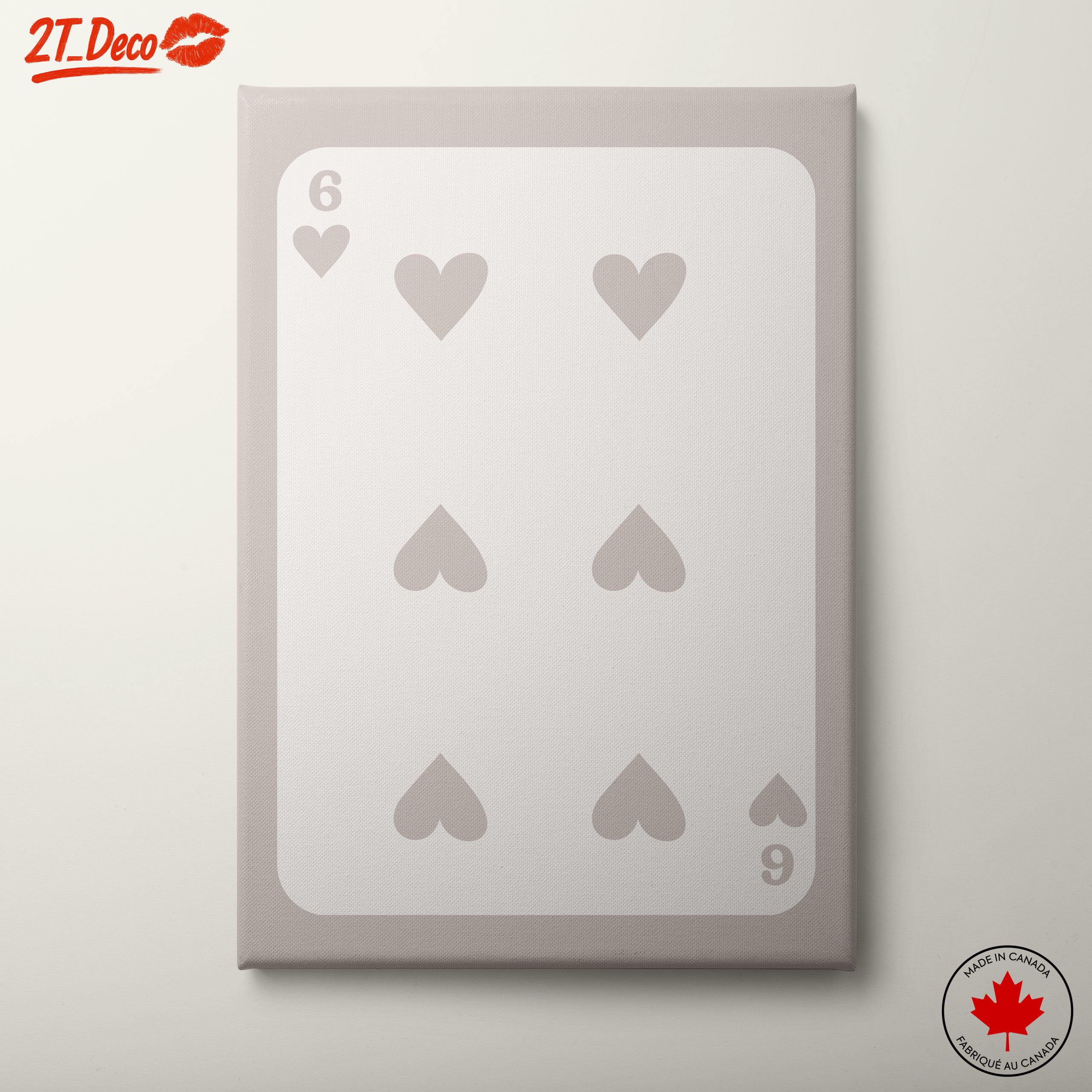 Minimalist Playing Card Design with Hearts