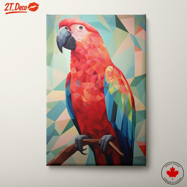 Vibrant Geometric Parrot Art