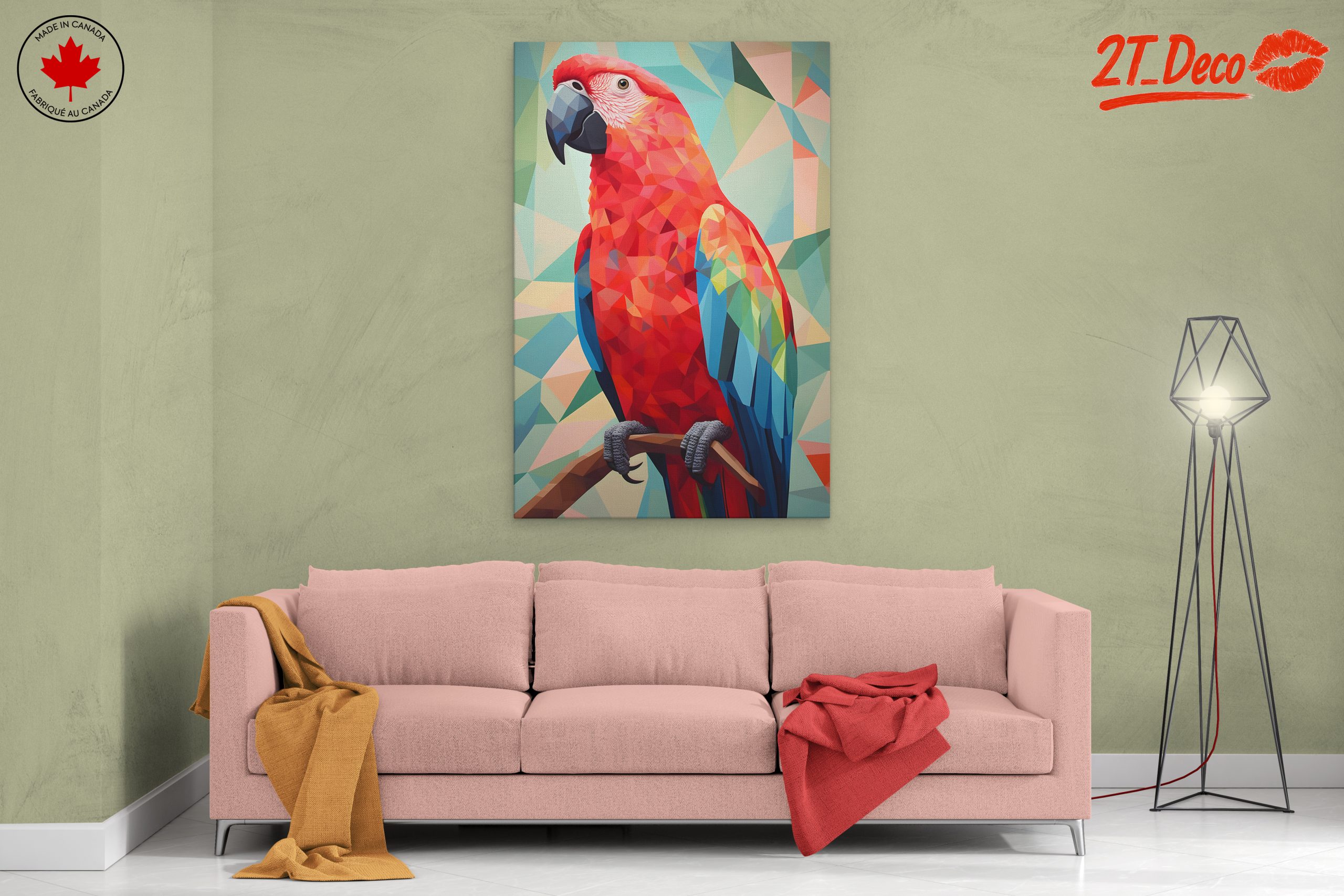 Vibrant Geometric Parrot Art - Image 2