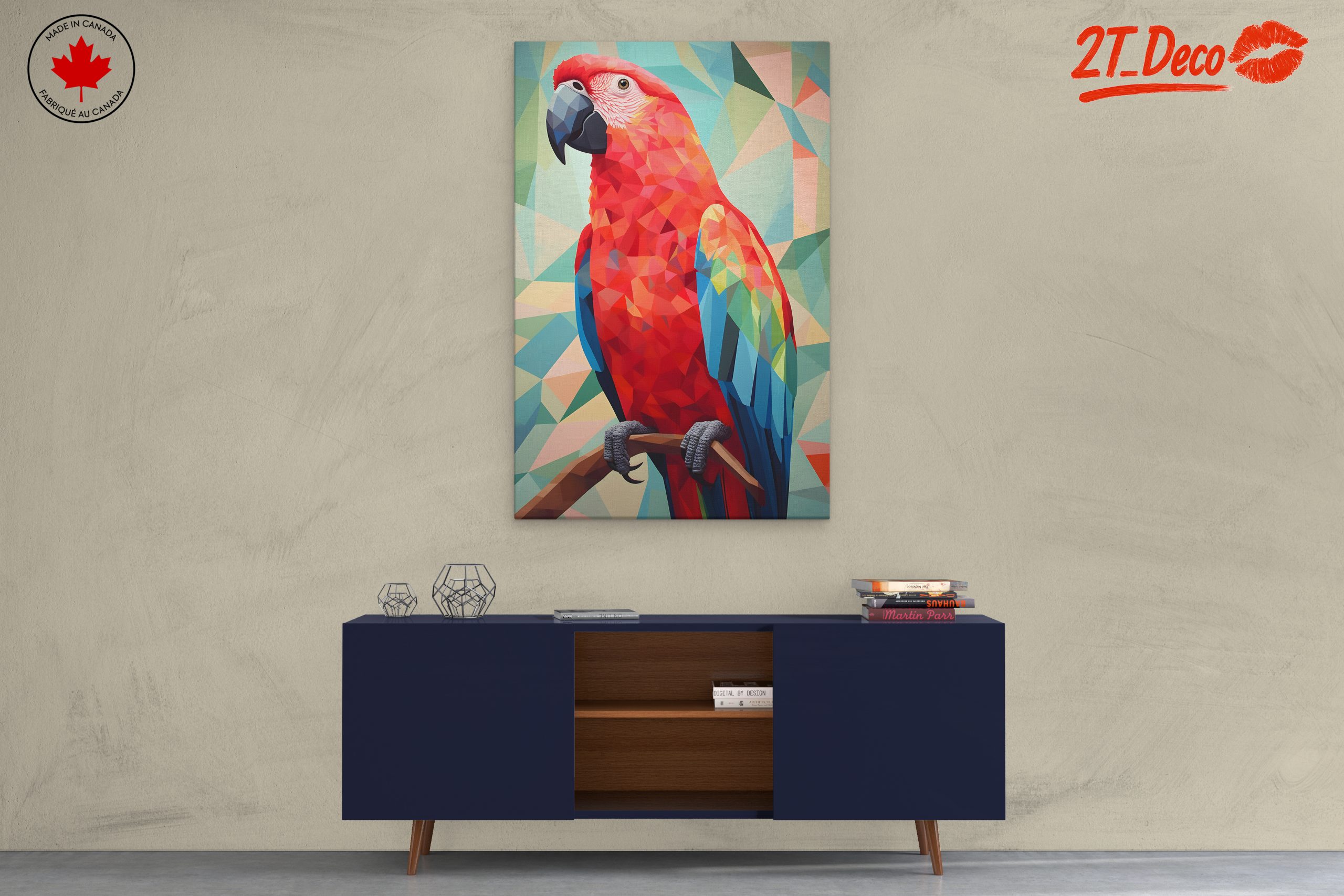 Vibrant Geometric Parrot Art - Image 3