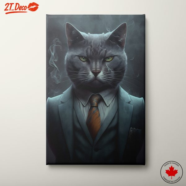 Elegant Cat in Suit Artwork