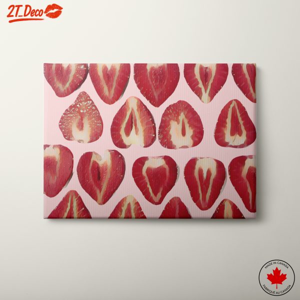 Heart-Shaped Strawberries on Pink Background