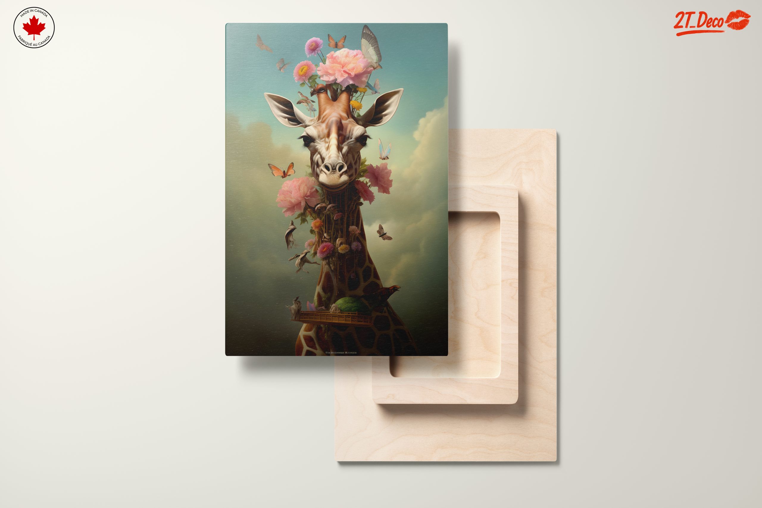 Surreal Giraffe with Flowers and Butterflies - Image 11